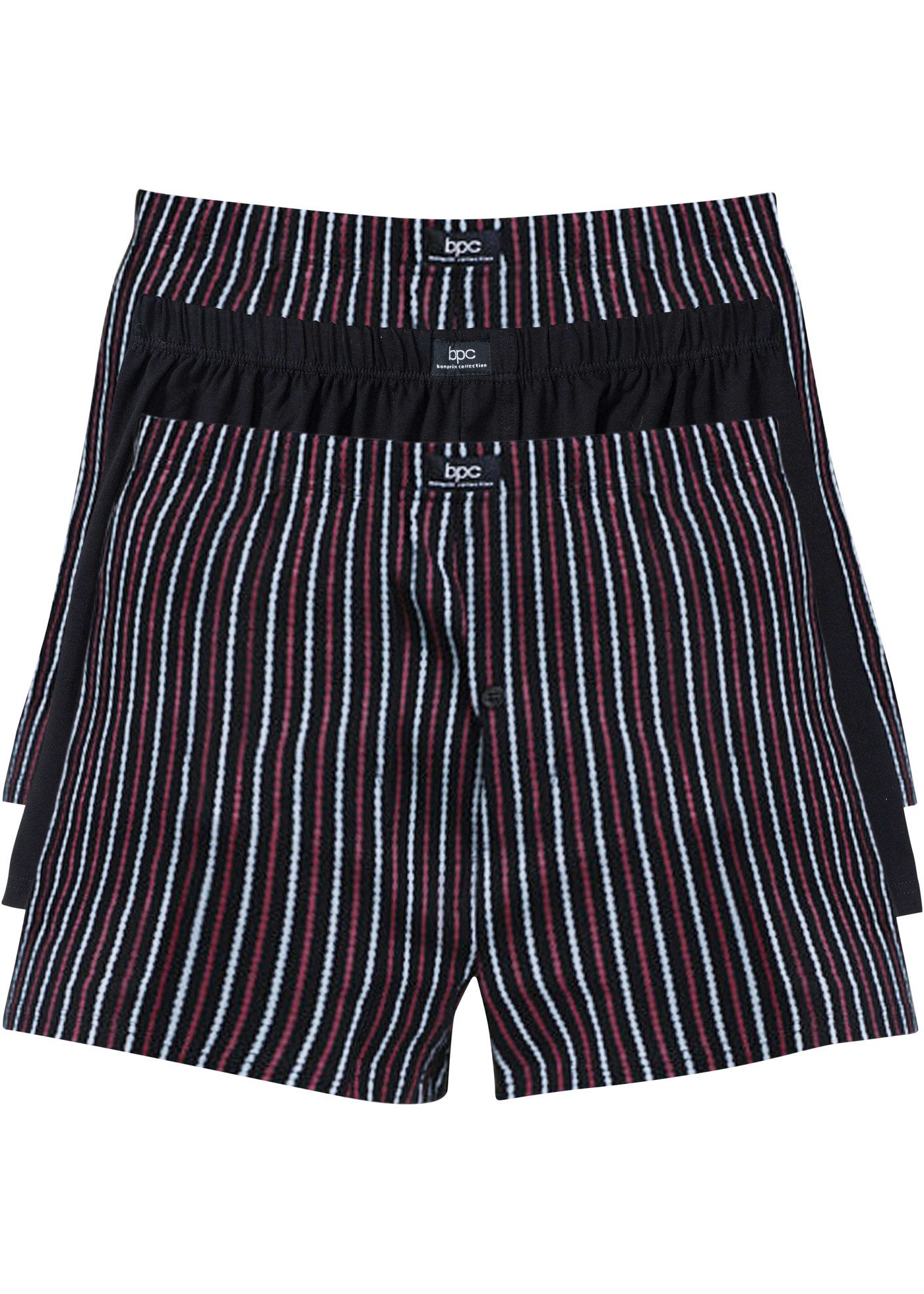bonprix Boxershorts (Packung, 3-St., 3) Lockere Jersey Boxershorts aus Baumwolle (3er Pack)