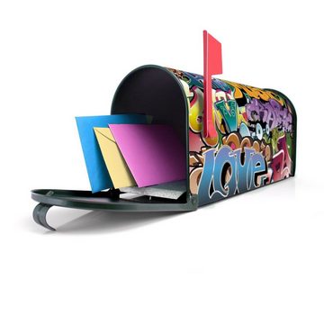 banjado Amerikanischer Briefkasten Mailbox Graffiti (Amerikanischer Briefkasten, original aus Mississippi USA), 22 x 17 x 51 cm