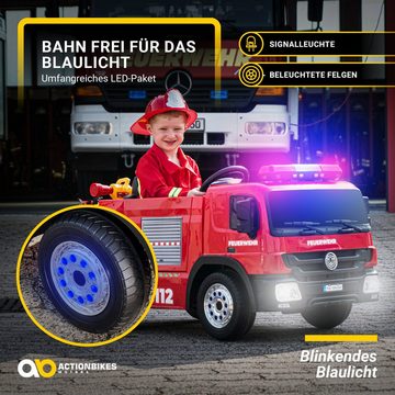 Actionbikes Motors Elektro-Kinderauto Kinder Auto Feuerwehr SX1818 Elektro - Fernbedienung - Wasserspritze, Belastbarkeit 40 kg, (4-tlg), Kinder Fahrzeug Spielzeug ab 3 Jahre elektrisch - Sirene & Bluetooth