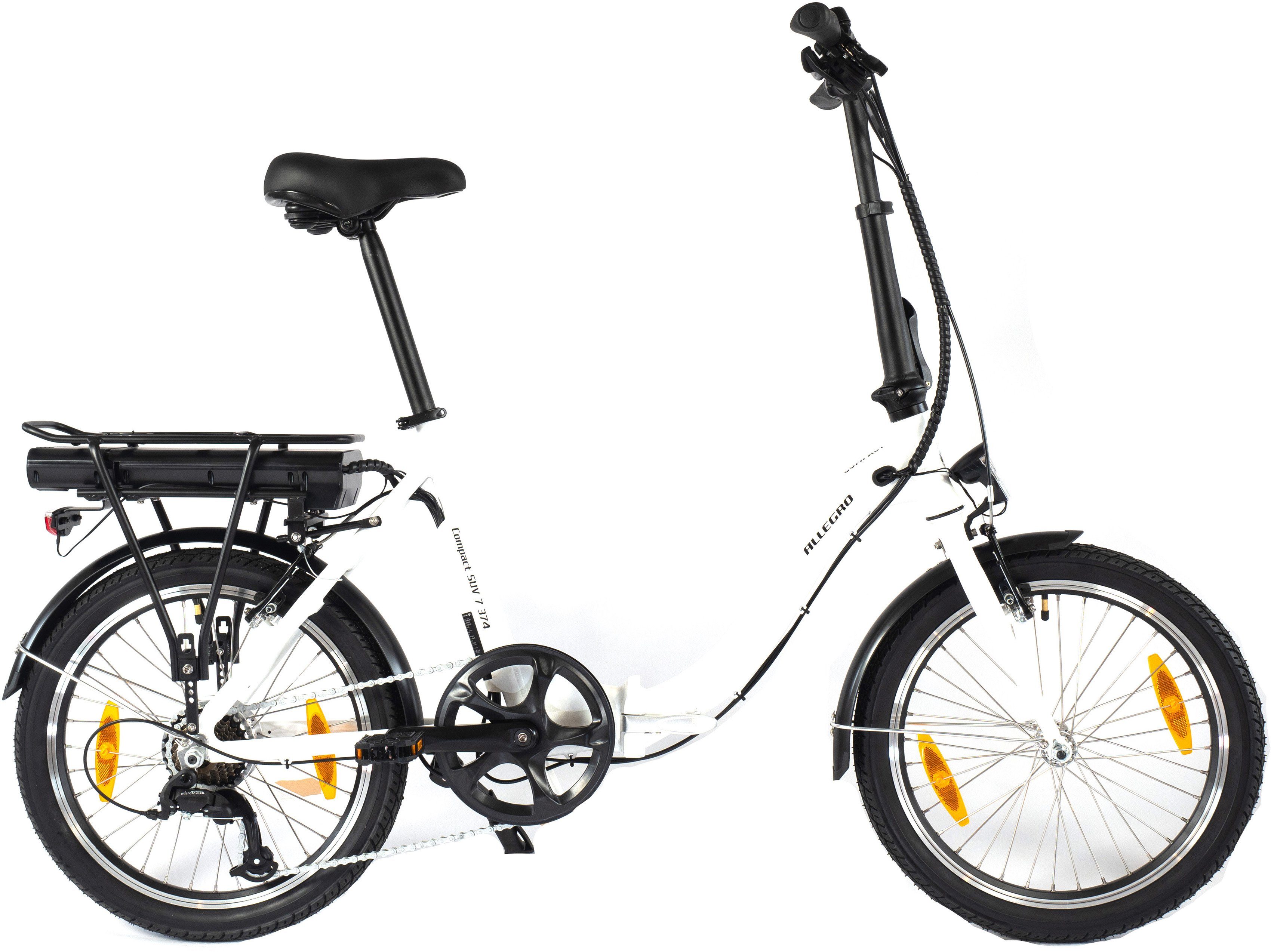 ALLEGRO E-Bike Compact SUV 7 374, 7 Gang microSHIFT, Kettenschaltung, Heckmotor, 374 Wh Akku