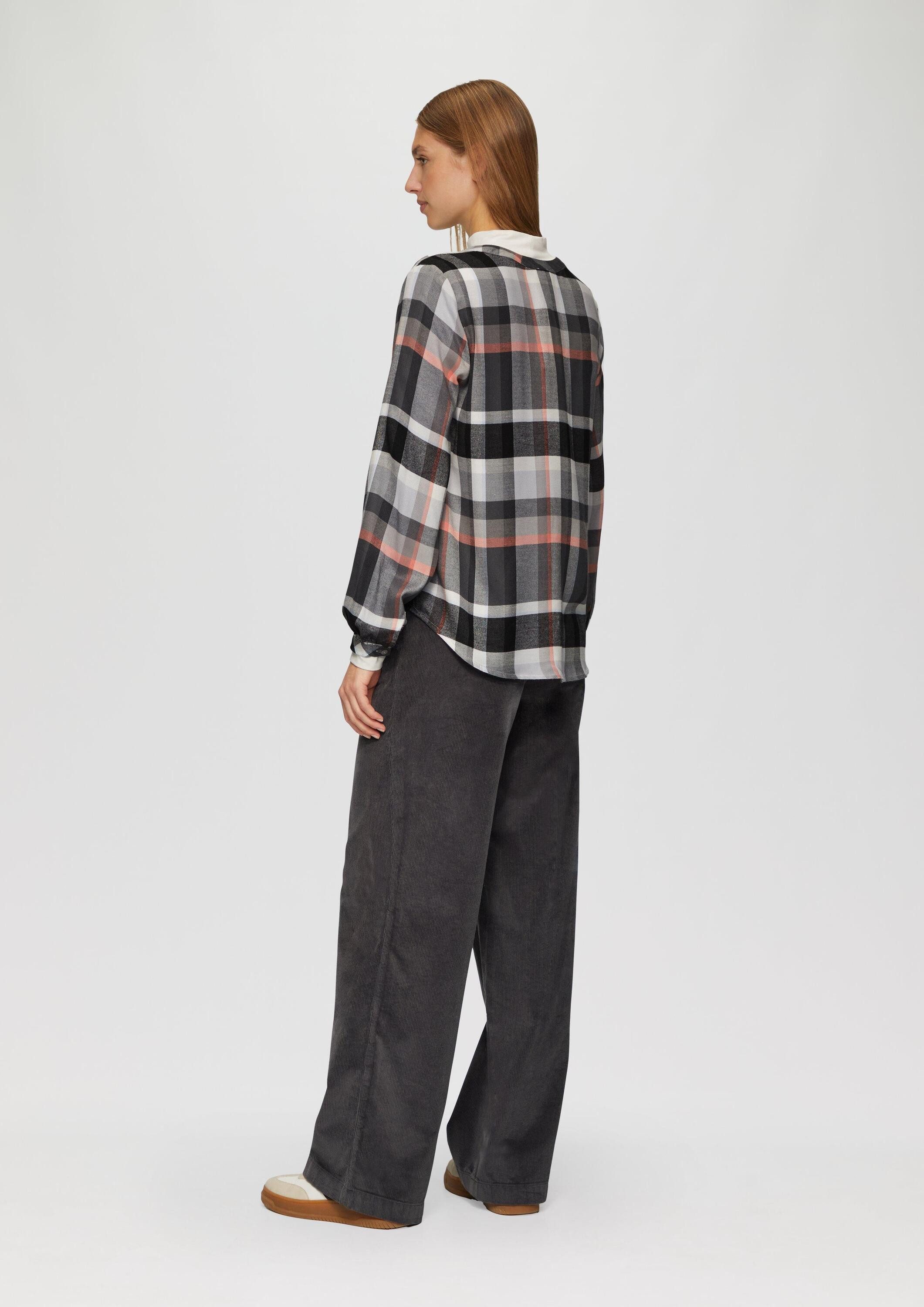 s.Oliver Langarmbluse Bluse Karierte Bluse aus Viskosemix