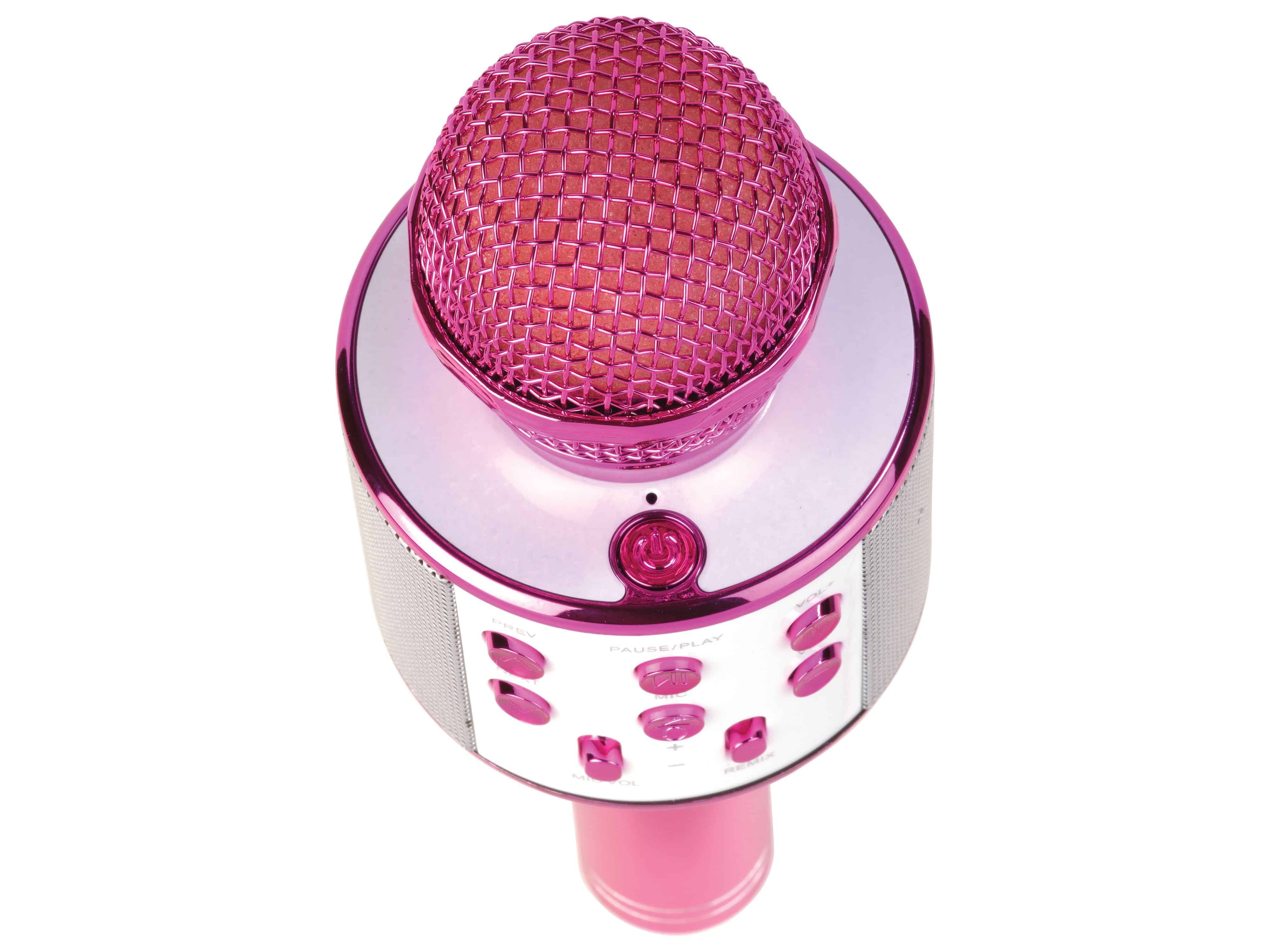 Denver DENVER Karaoke Mikrofon-Lautsprecher KMS-20P, rosa Portable-Lautsprecher