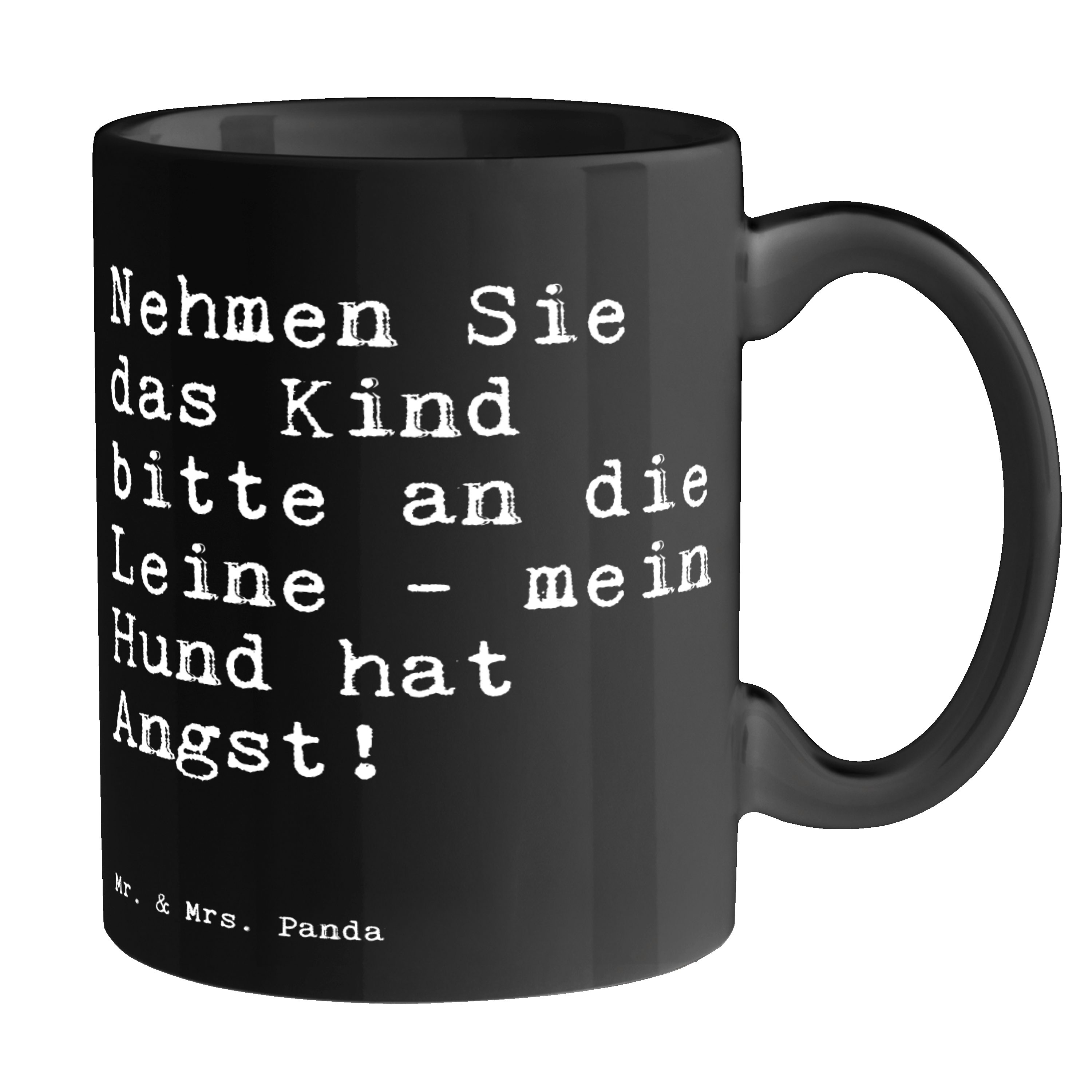 Mr. & Mrs. Panda Tasse Nehmen Sie das Kind... - Schwarz - Geschenk, Herrchen Frauchen, lusti, Keramik Schwarz