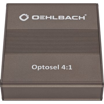 Oehlbach »Optosel 4:1 MKII - Digital-Optischer Audio-Umschalter mit 192 kHz / 24 Bit (SPDIF Toslink Selektor, 4 Eingänge / 1 Ausgang, Fernbedienung) - Metallic Braun« Audio-Adapter