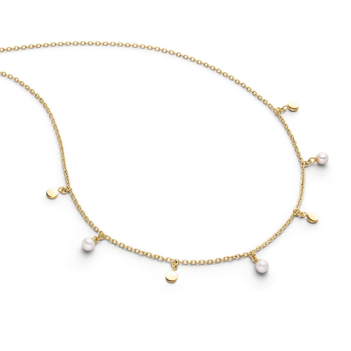 Boccia Collier Damen-Titan vergoldet mit Perlen