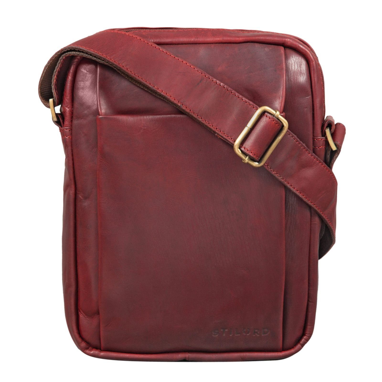 STILORD Messenger Bag "Harry" Vintage Schultertasche Männer Leder rosso
