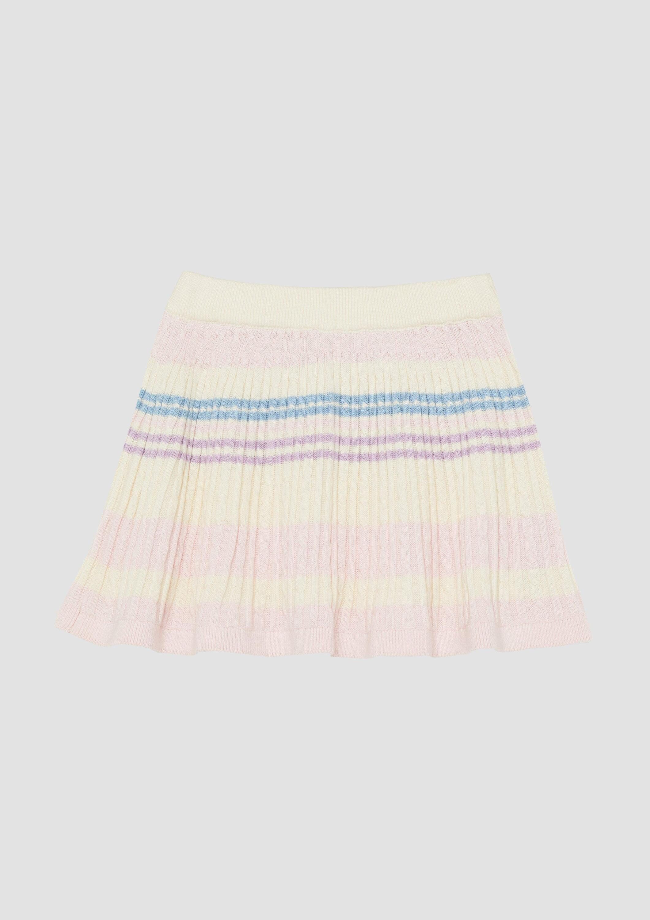 s.Oliver Minirock Rock Strick-Rock mit Zopfmuster und Elastikbund