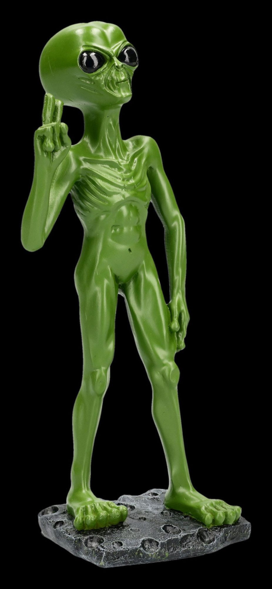 Figuren Shop GmbH Dekofigur Alien Figur Peace-Zeichen - Science Fiction Statue Dekofigur 19 cm