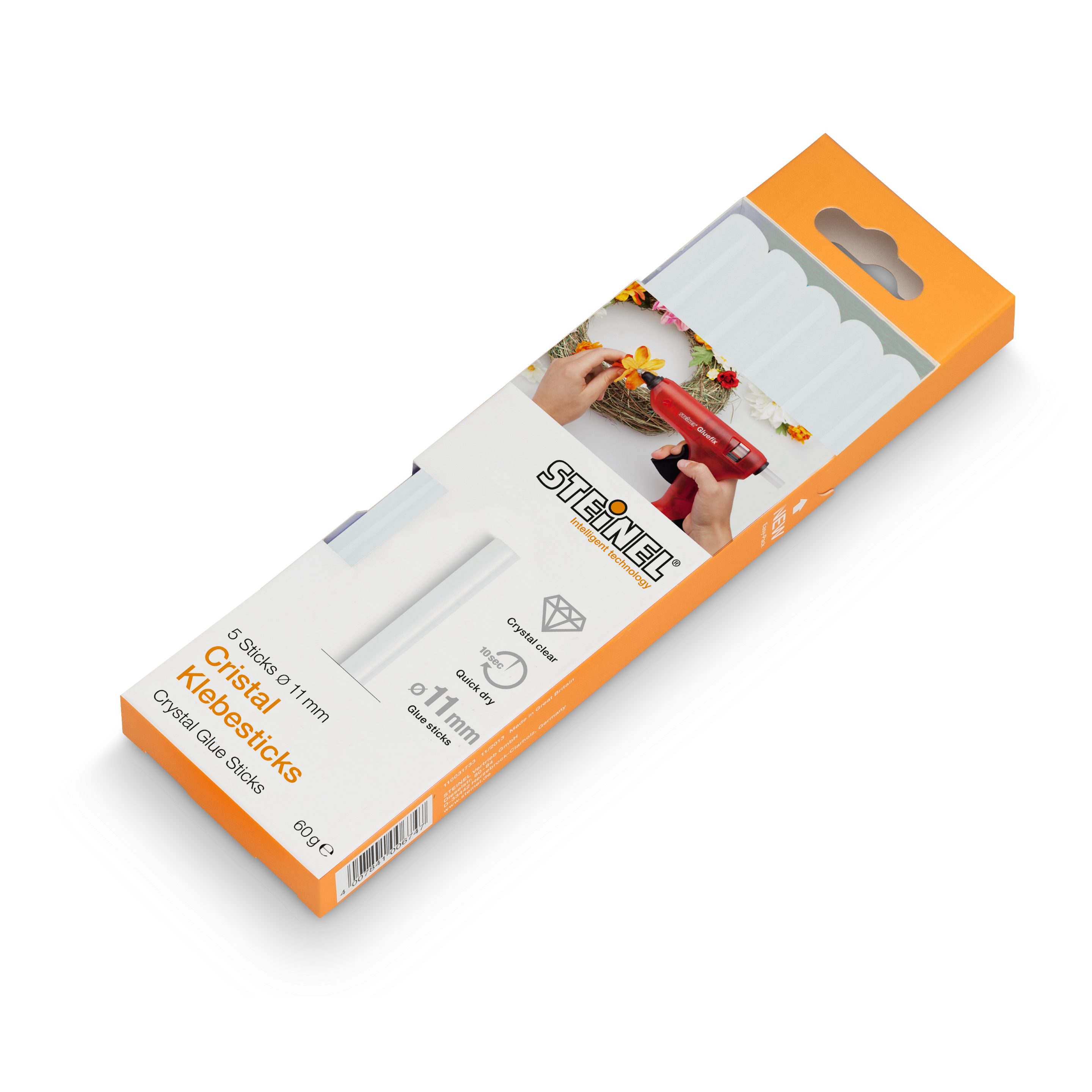 steinel Klebesticks Cristal, 11 mm, Bastelkleber, Klebstoff, Transparent, 60 g, 5 Stück