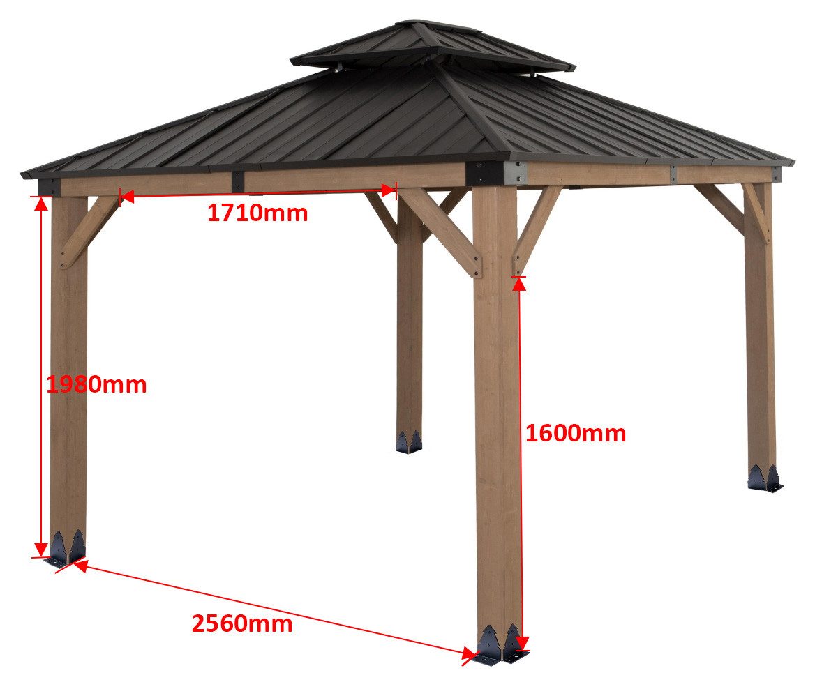 HTI-Living Pavillon Pavillon 308 x 308 cm Jorin, (Stück, 1 Pavillon), Terrassenüberdachung