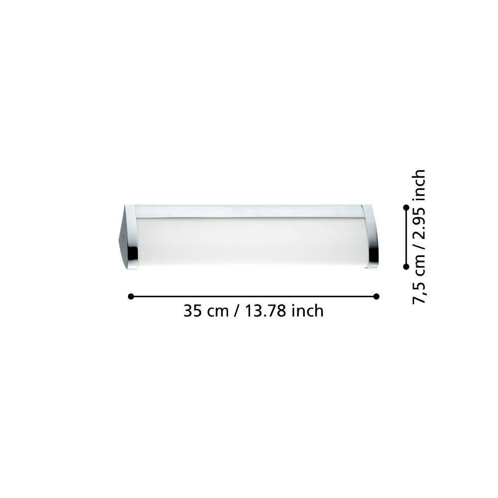 EGLO LED Wandleuchte GITA 2 Wandlampe, Chrom, weiß, IP44, Spiegelleuchte, Badezimmerlampe, LED fest integriert, Warmweiß, Feuchtraumleuchte, Badezimmer, elegant, minimalitisch