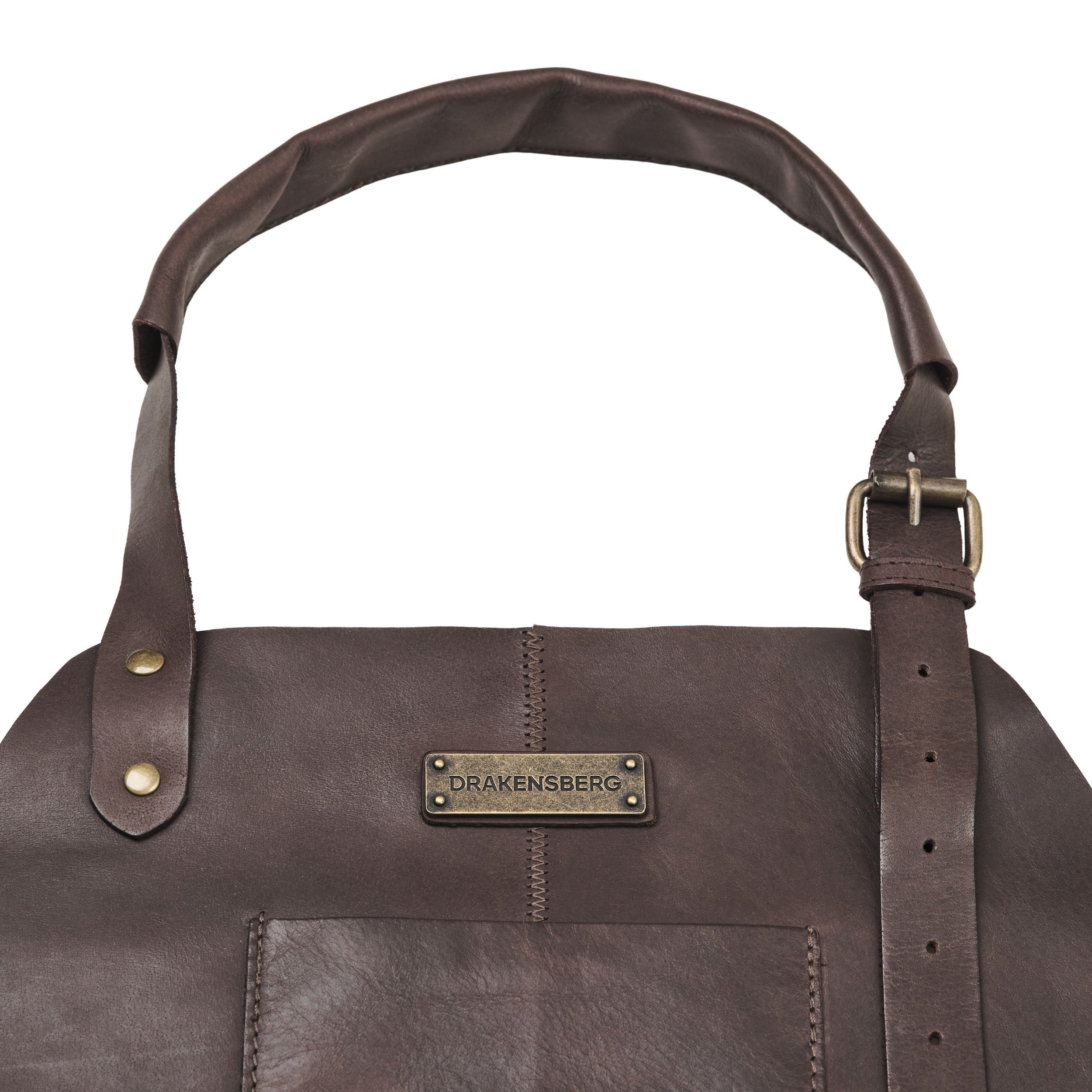 DRAKENSBERG Grillschürze Herren»Bob« Kaffee-Braun, Premium Leder Koch- und Grillschürze für Männer, strapazierfähig