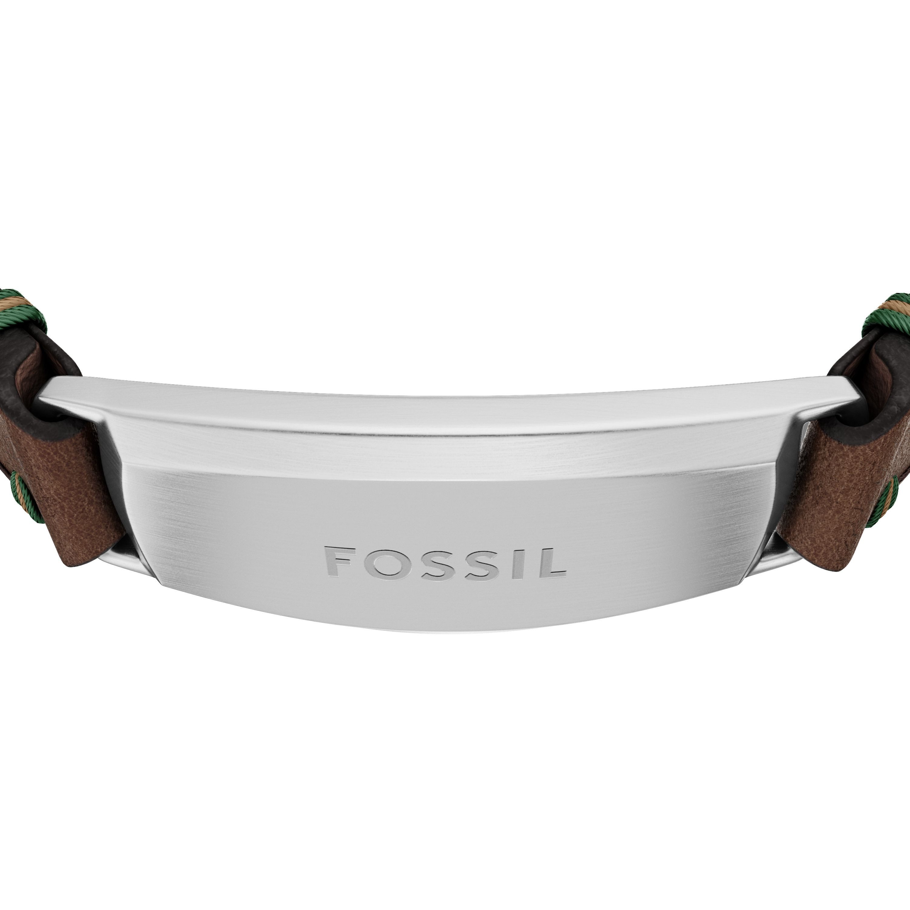Fossil Armband Schmuck Geschenk Edelstahl Leder Armschmuck Armkette Everett