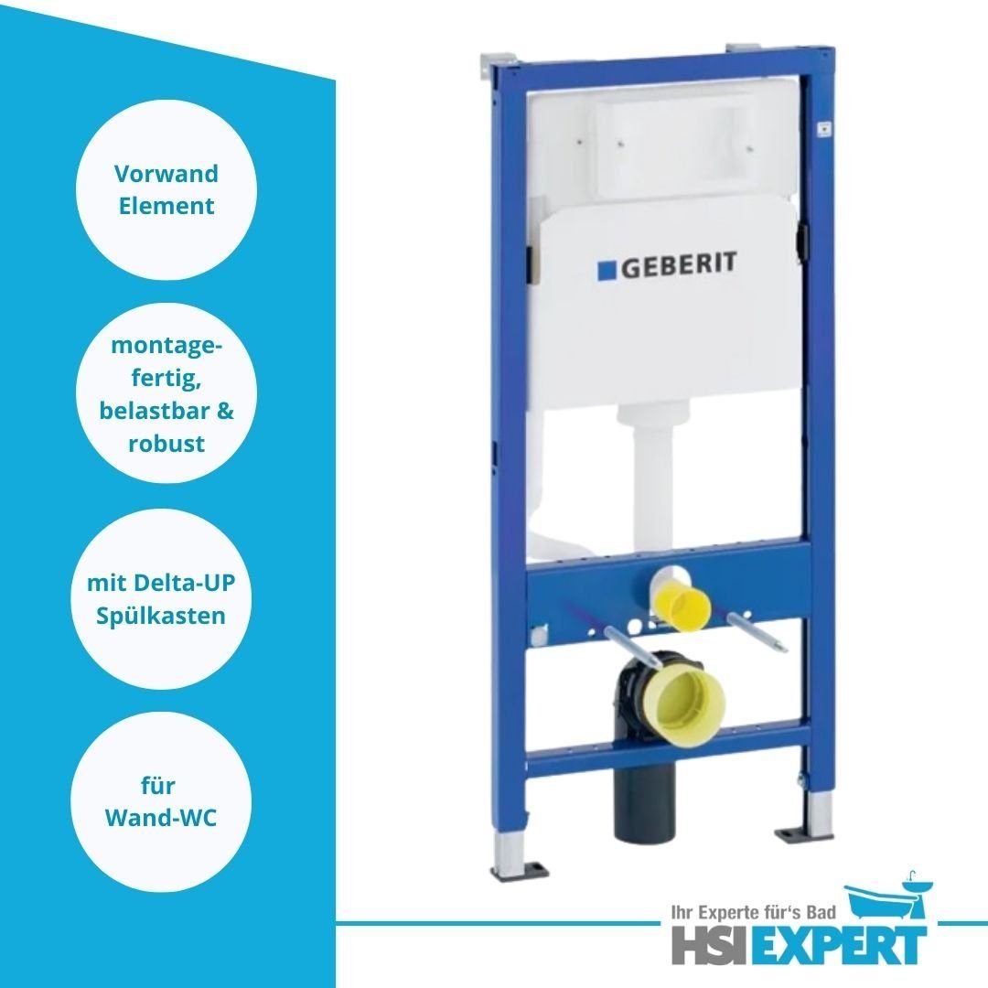 GEBERIT Vorwandelement WC Geberit Duofix Spülkasten WC Drückerplatte weiß, Kompletttset
