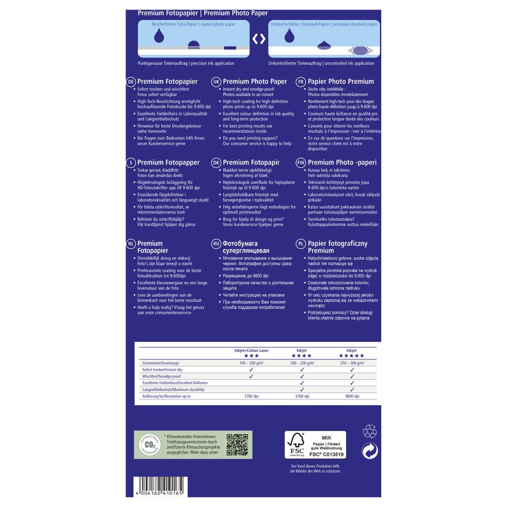 Avery Zweckform Fotopapier Avery-Zweckform Premium 2559-20 Fotopapier DIN A4 250 g/m² 20 Blatt Se