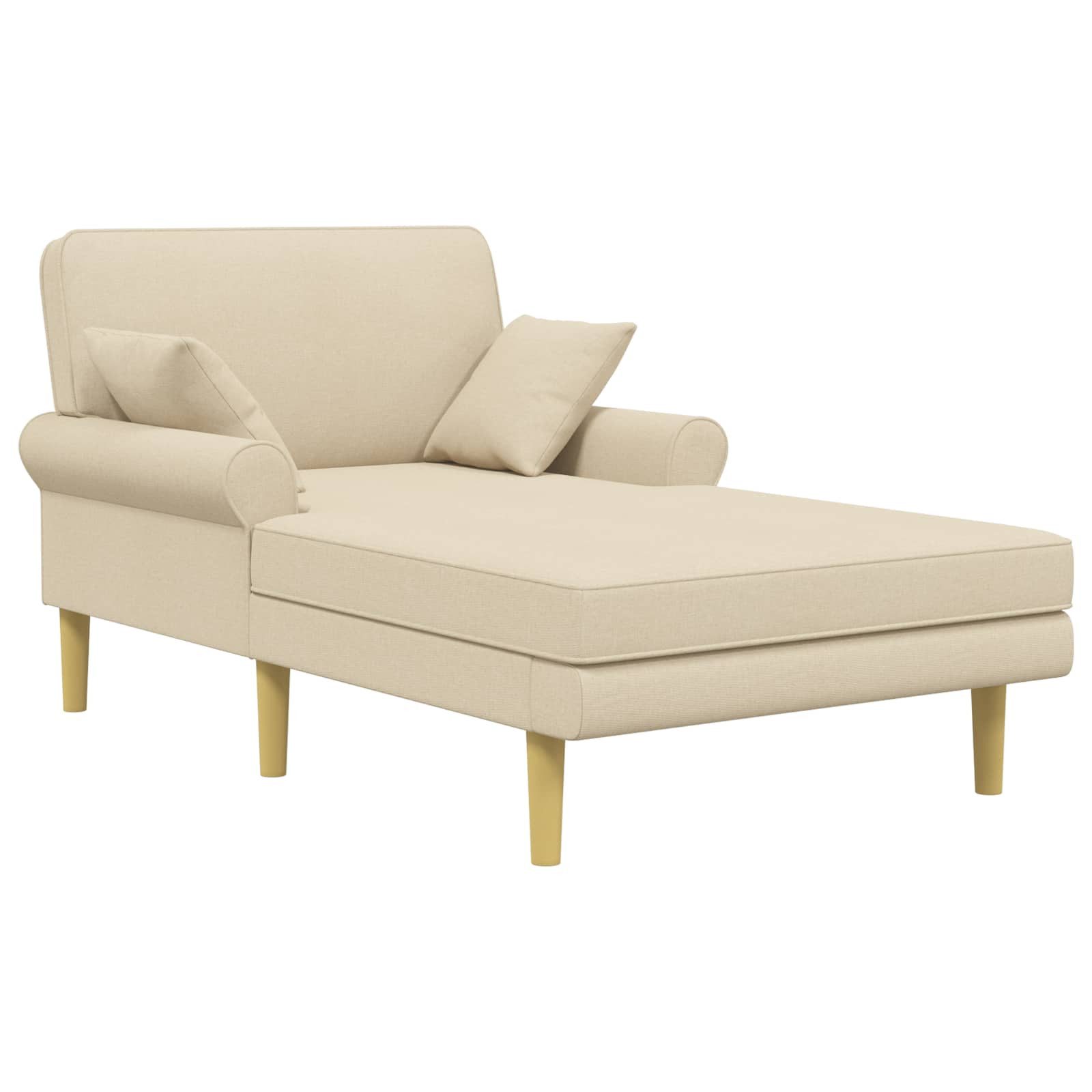 vidaXL Chaiselongue Chaiselongue Creme Stoff, 1 Teile