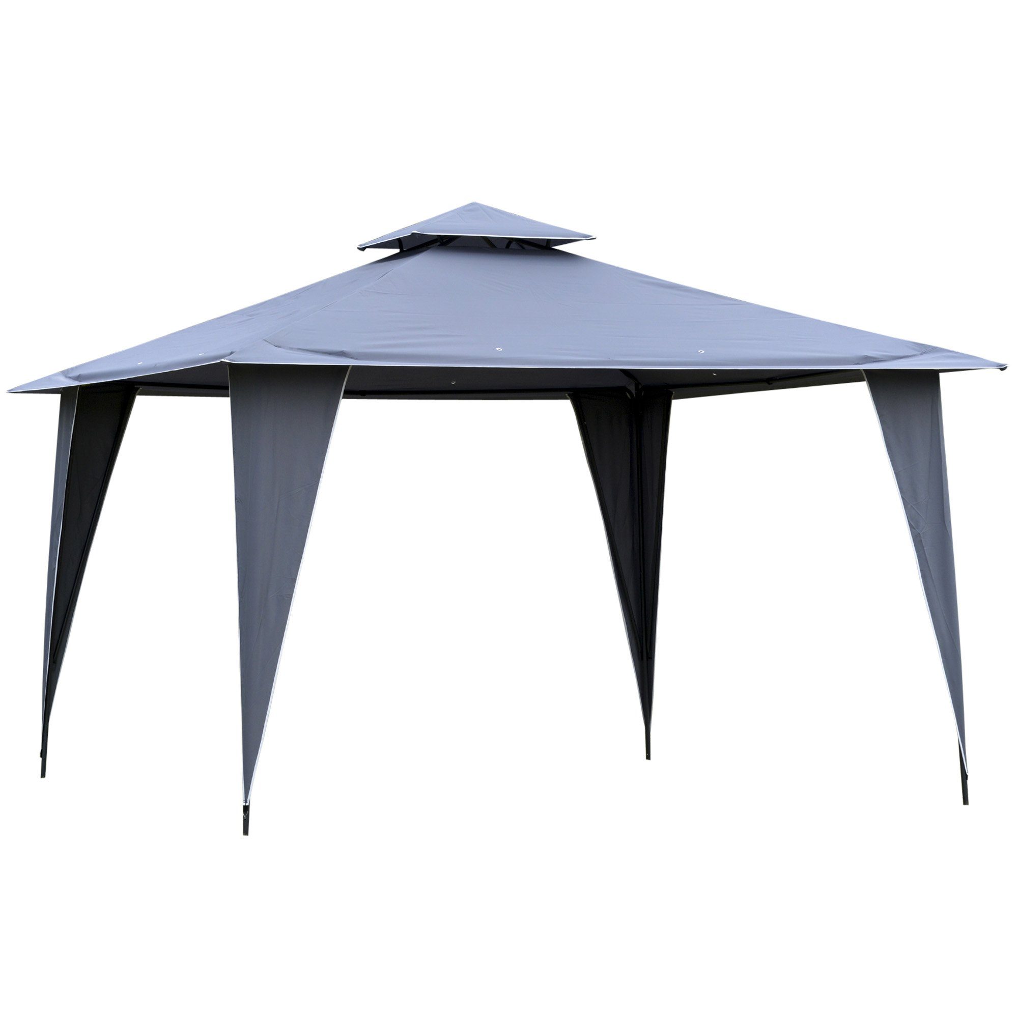 Outsunny Pavillon Partyzelt mit Doppeldach, mit günstig online kaufen