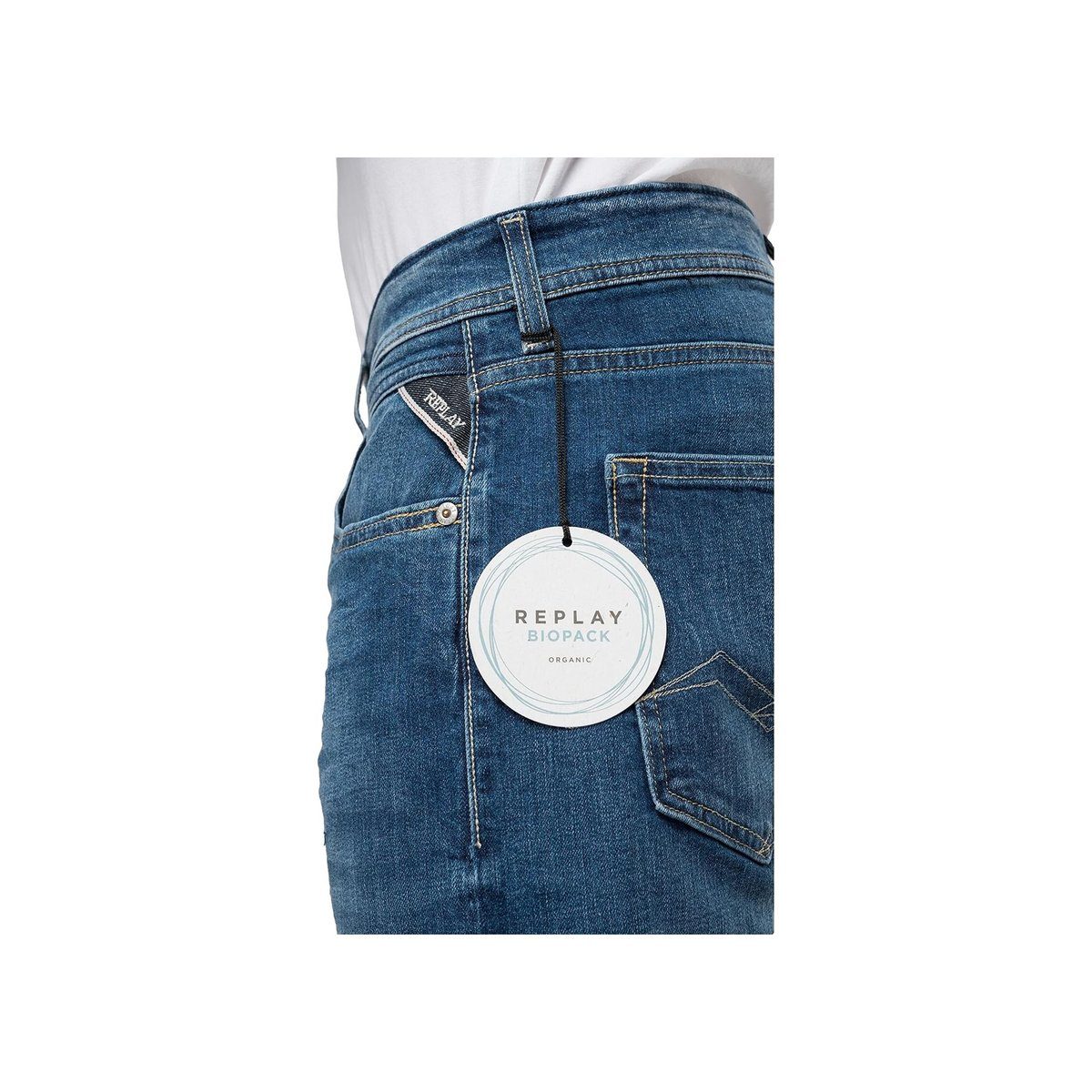 Replay 5-Pocket-Jeans mittel-blau (1-tlg)