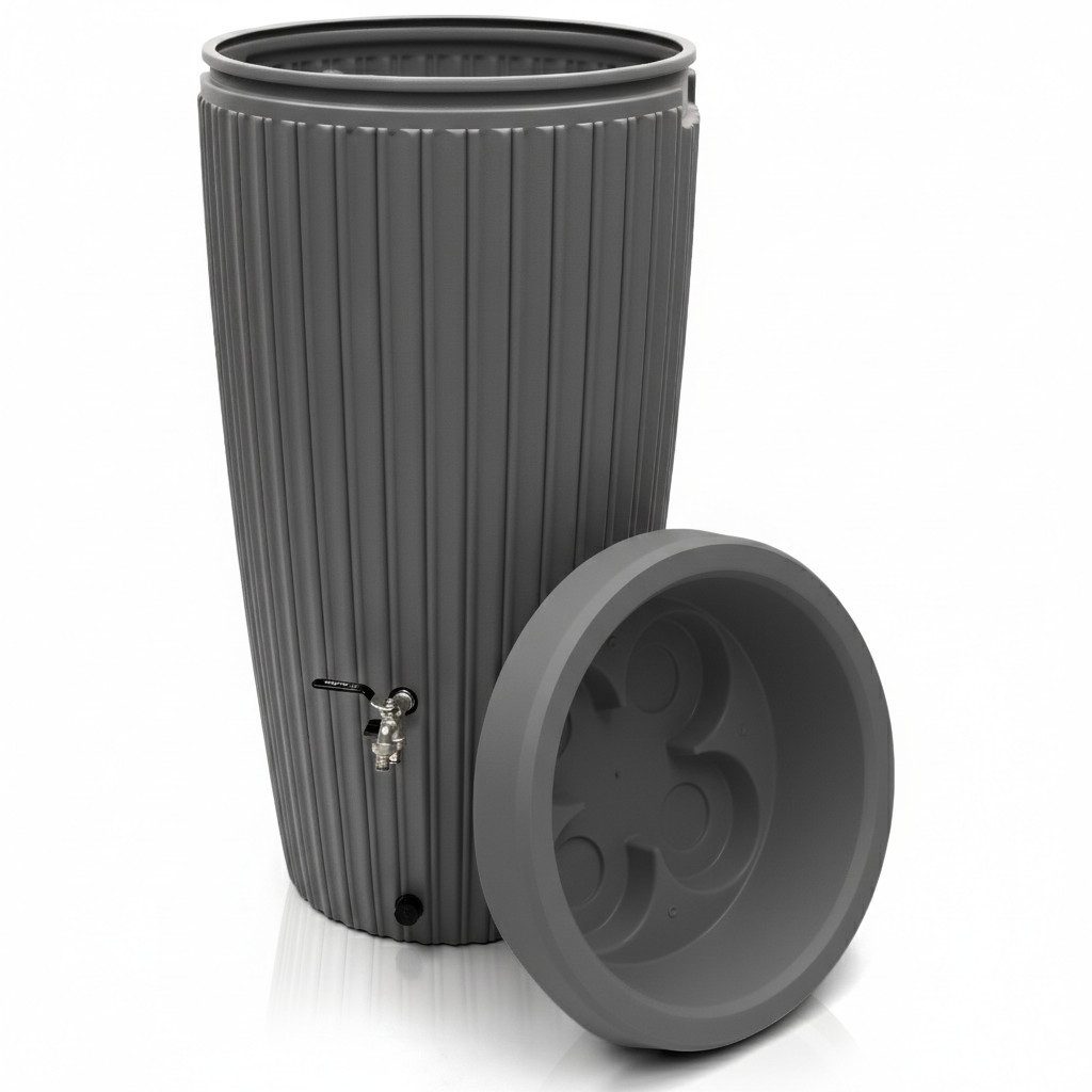 YourCasa Regentonne 240 Liter [RainCatcher] Messing Wasserhahn & Deckel Regenfass, BxTxH: 59,5x59,5x112cm