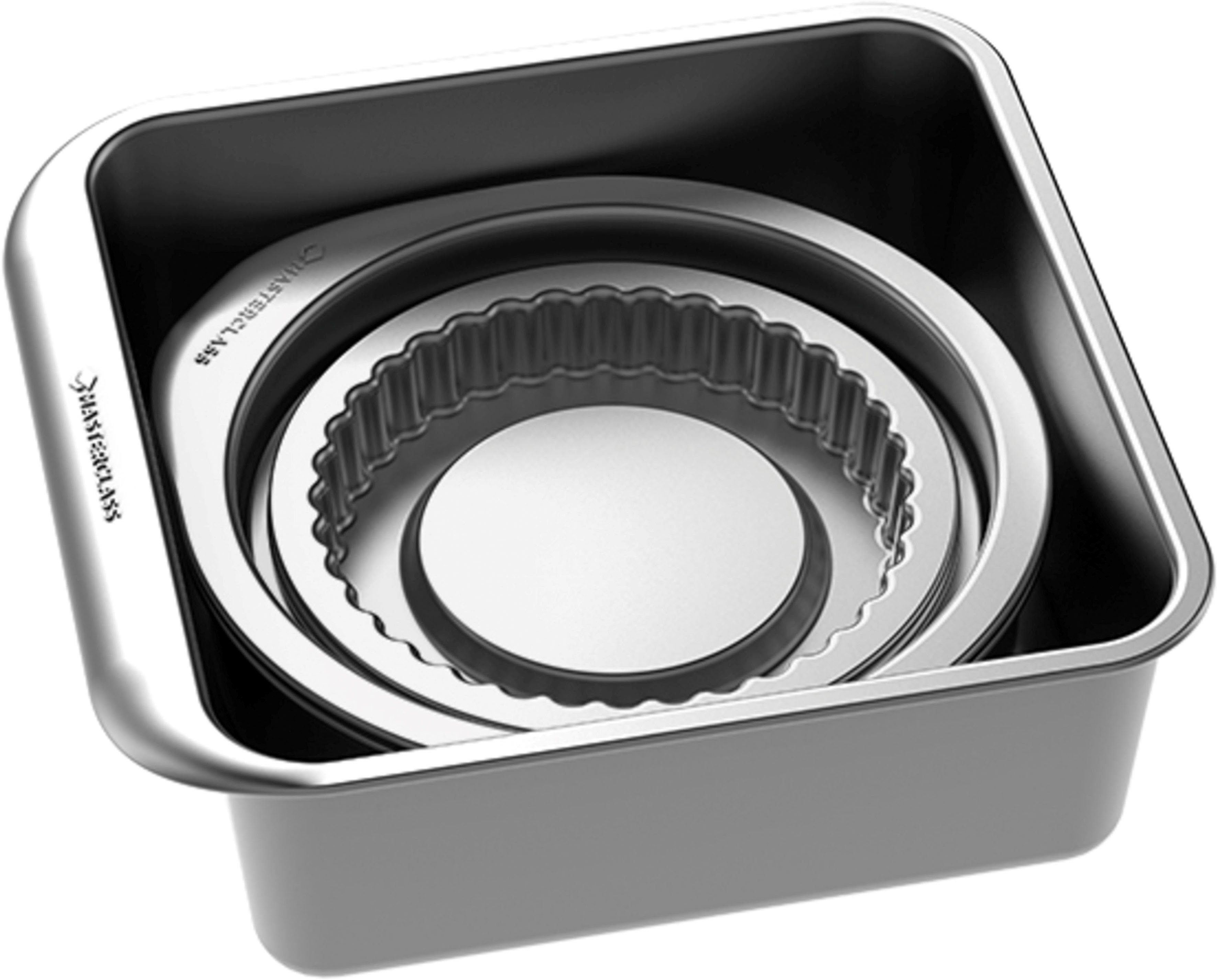 MasterClass Backform MasterClass Smart Space, (Set 7-tlg), Karbonstahl, mit Antihaftbeschichtung, stapelbar