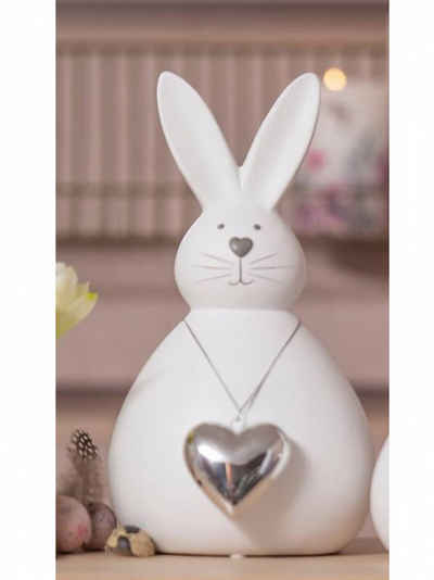 Valentino Dekofigur Valentino Hase Fabio mit silber Herz 17cm