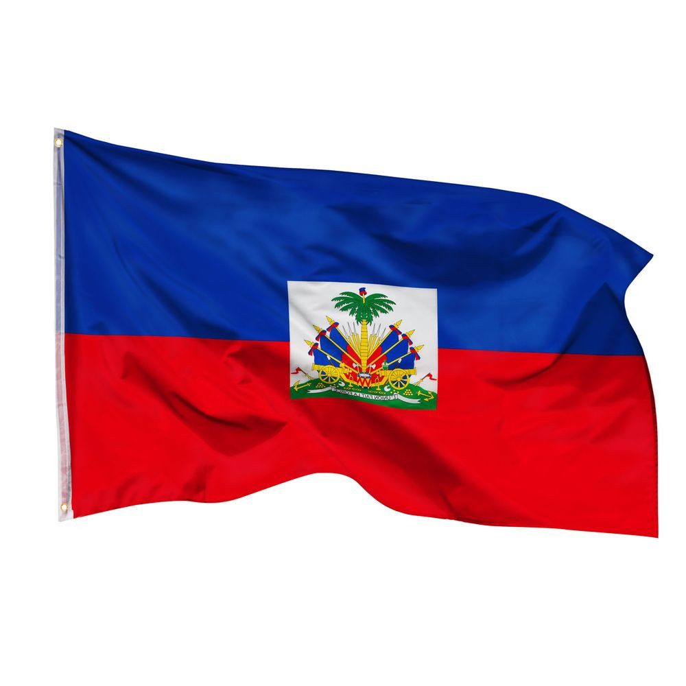 PHENO FLAGS Flagge Haiti Flagge 90x150 cm – Wetterfeste Nationalflagge, Inkl. 2 Messing Ösen