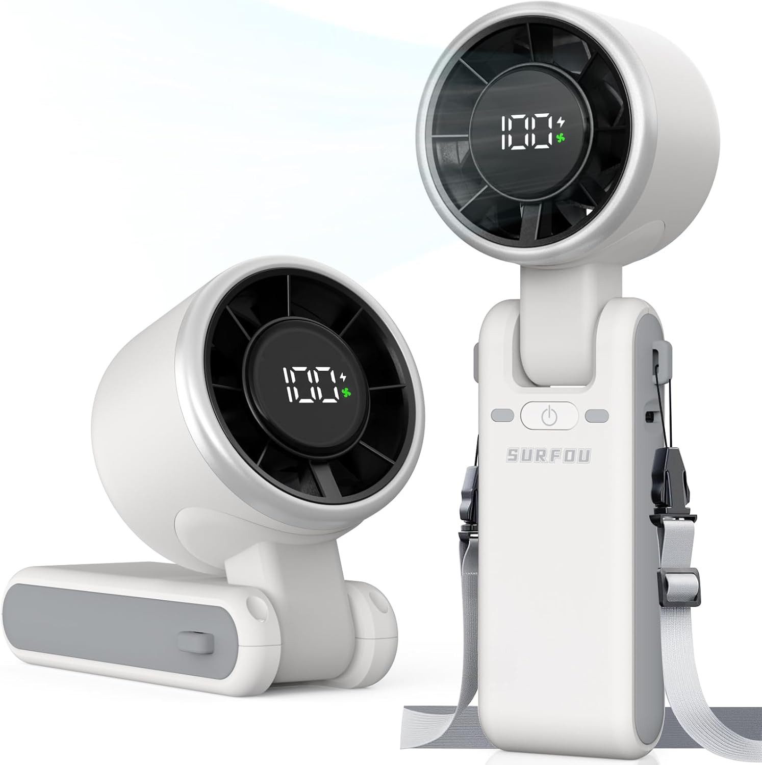 AIMAX Handventilator Handventilator 4000 mAh mit LED-Anzeige und 5 Stufen