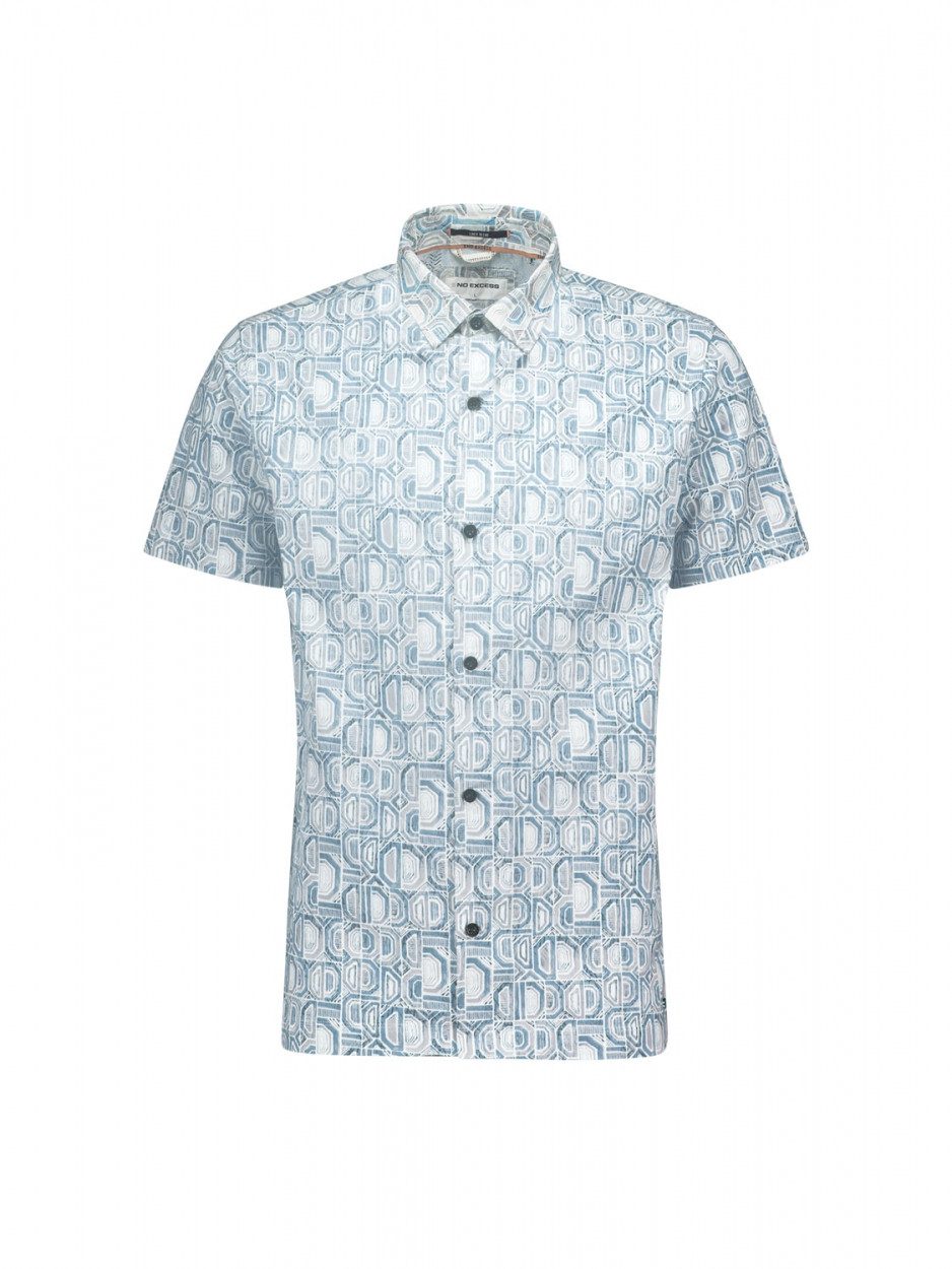 NO EXCESS Kurzarmhemd Shirt Short Sleeve Jersey Allover P