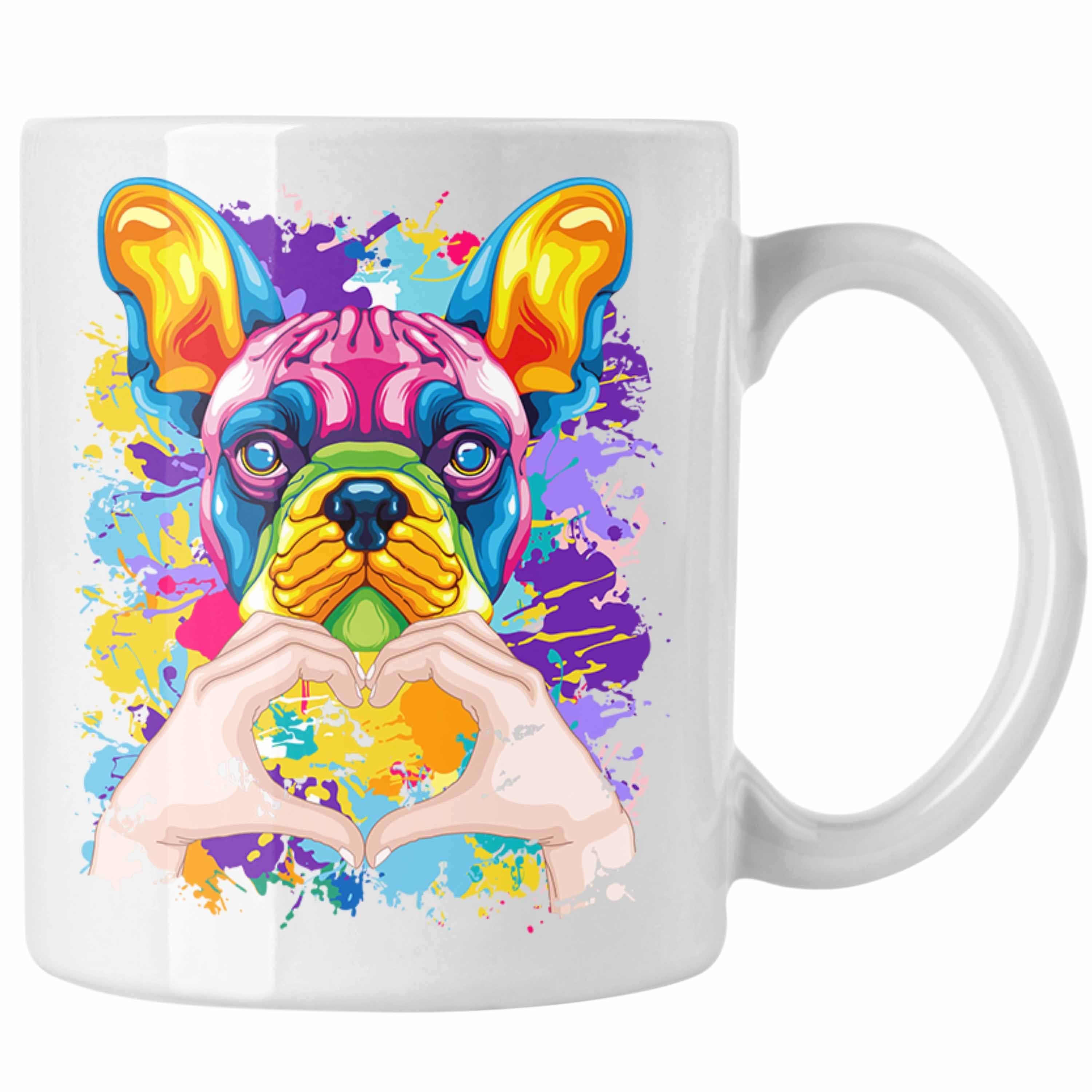 Trendation Tasse Französische Bulldogge Besitzer Farbe Love Tasse Geschenk Lustiger Spr Weiss