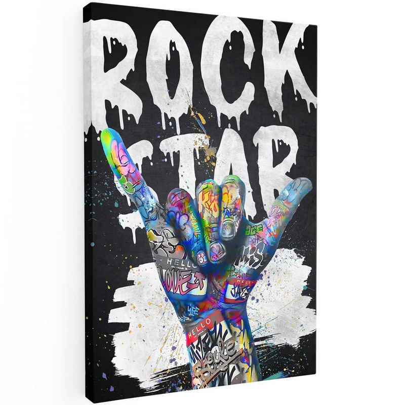 Mister-Kreativ XXL-Wandbild Graffiti Rock Star - Premium Wandbild, Viele Größen + Materialien, Poster + Leinwand + Acrylglas