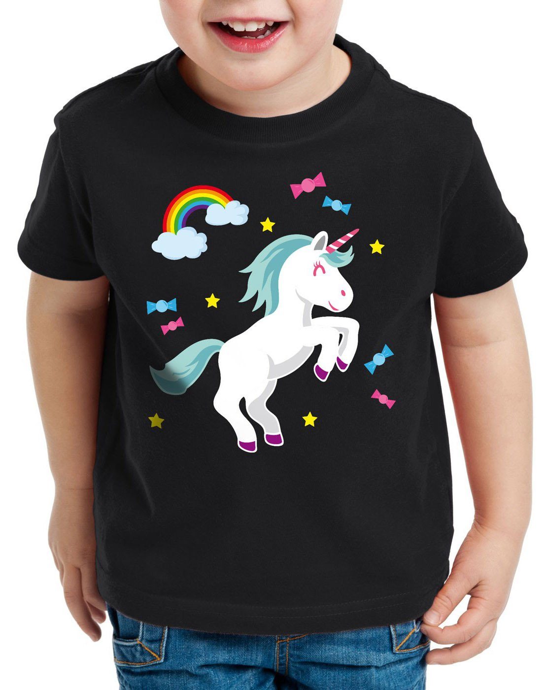 style3 TShirt Unicorn Candy Einhorn Regenbogen sterne pferd fun