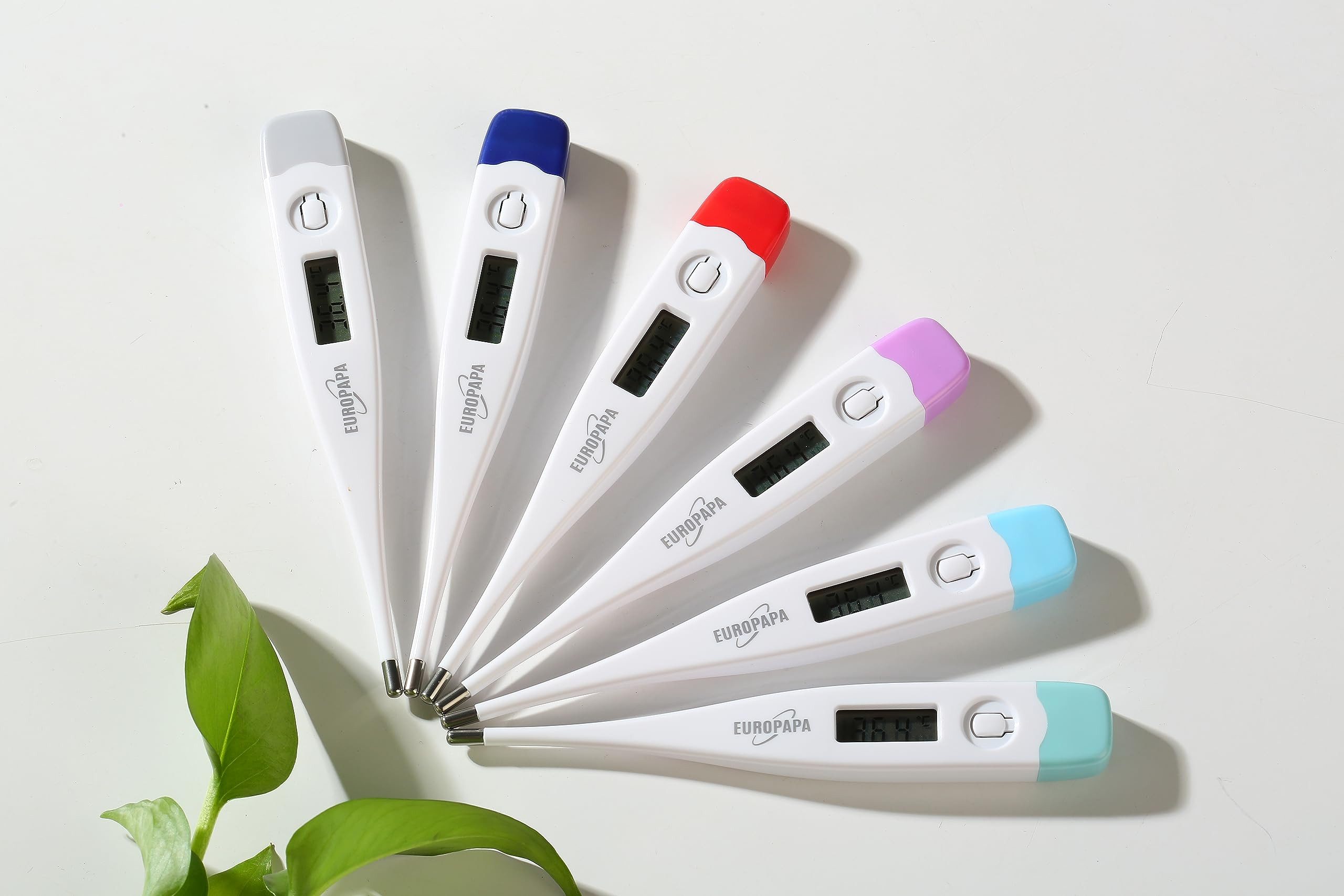 EUROPAPA Fieberthermometer Digitales Fieberthermometer für Babys, 1-tlg., Kinder und Erwachsene, Thermometer für oral, axillar oder rektal, wasserdicht mit Fieberalarm