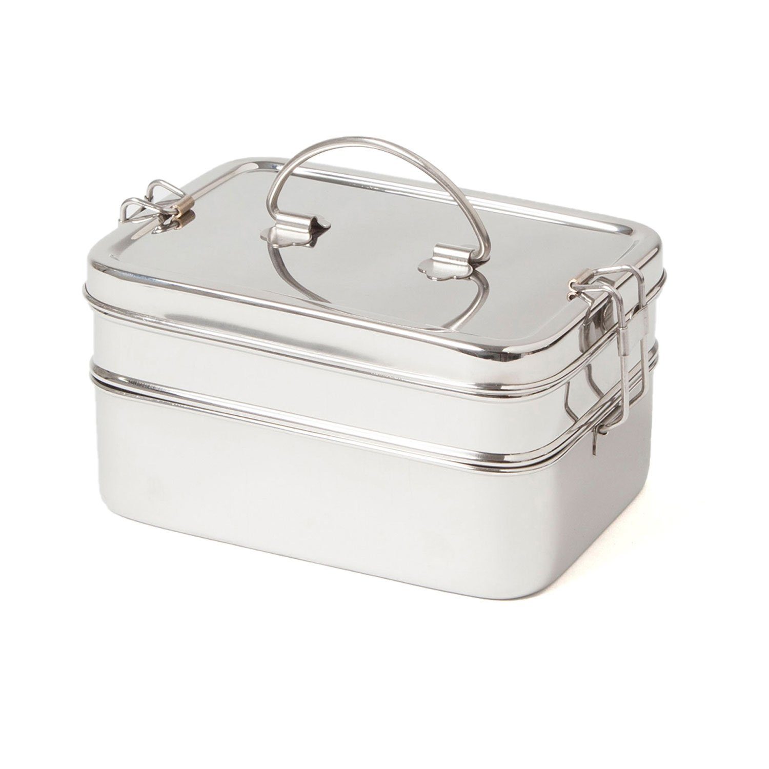 ECO Brotbox Lunchbox Edelstahl Brotbox XL Double 1600 ml, Edelstahl