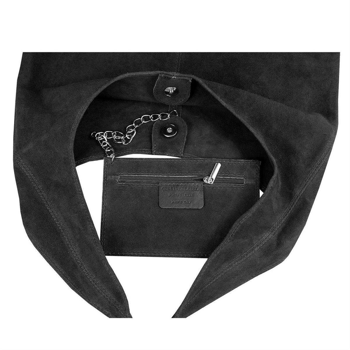 ITALYSHOP24 Shopper Made in Italy XL Damen echtes Leder Tasche Schultertasche Hobo Bag, Umhängetasche Workbag Businesstasche Ledertasche Beuteltasche Freizeit