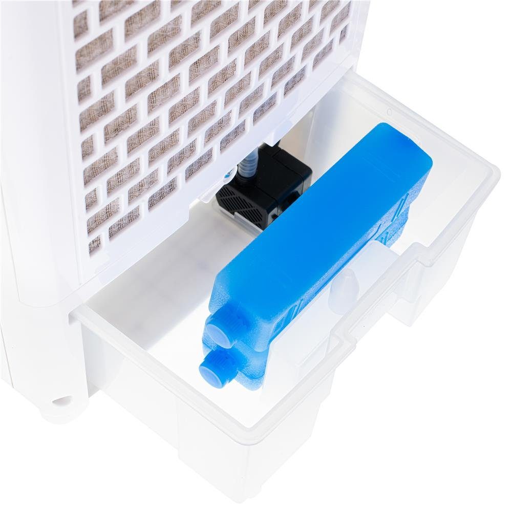 Mesko Ventilatorkombigerät MS 7856 3in1 Verdunstungskühler, Turmventilator, Wassertank, LED-Bedienfeld, Fernbedienung, Timer, weiß