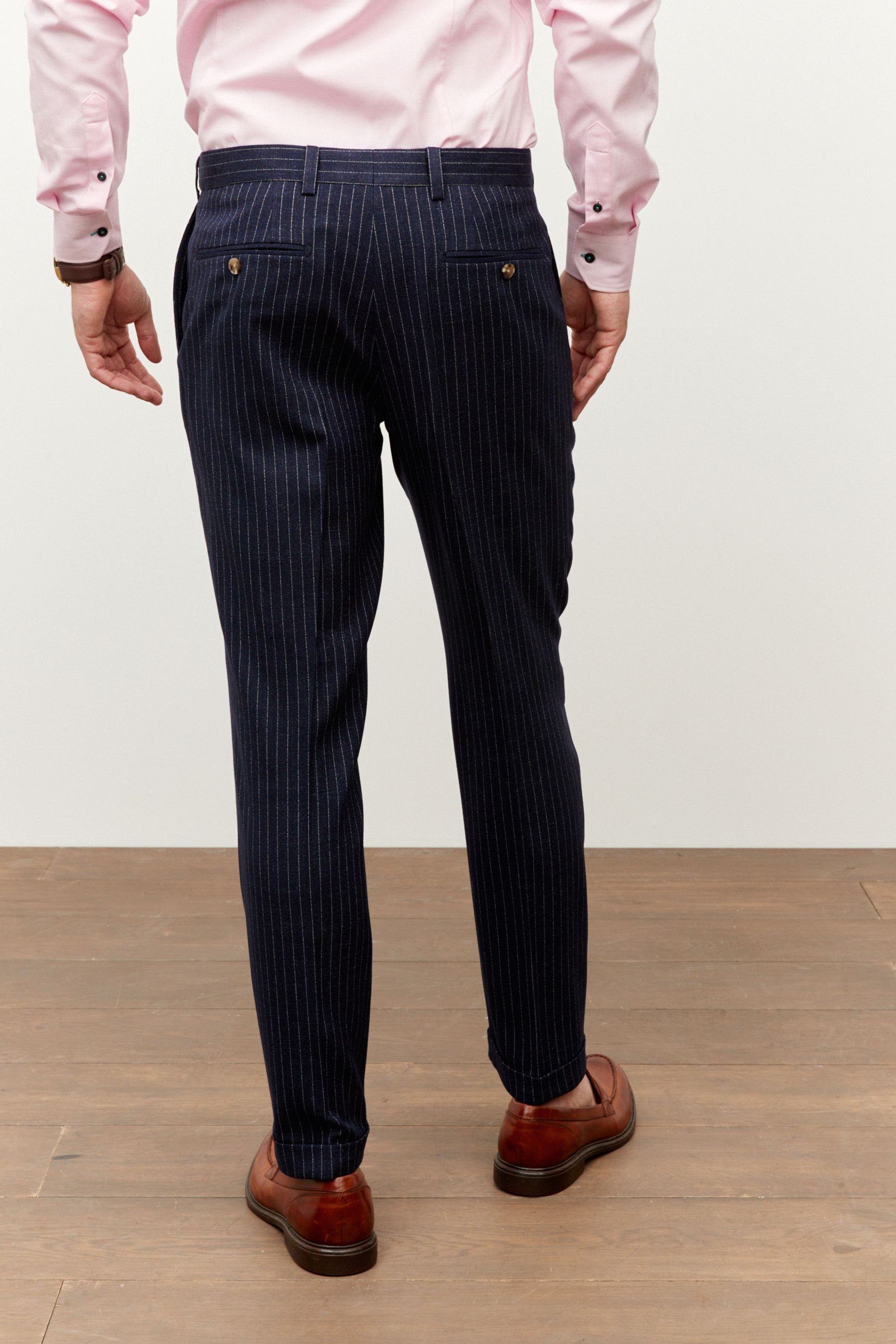 Next Anzughose Hose Anzug: (1-tlg) Slim-Fit Gestreifter