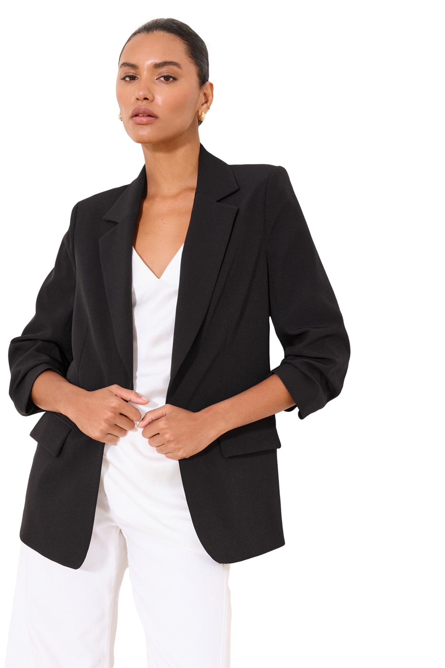 LIPSY Jackenblazer Lipsy Regular Fit Blazer mit gerafften Ärmeln (1-tlg)