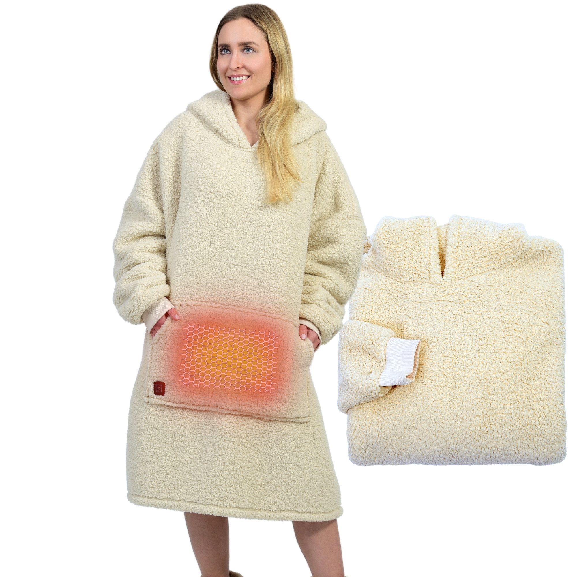 Wohndecke Deckenhoodie beheizbar, Decke mit Ärmeln, Decke zum anziehen, Nor günstig online kaufen