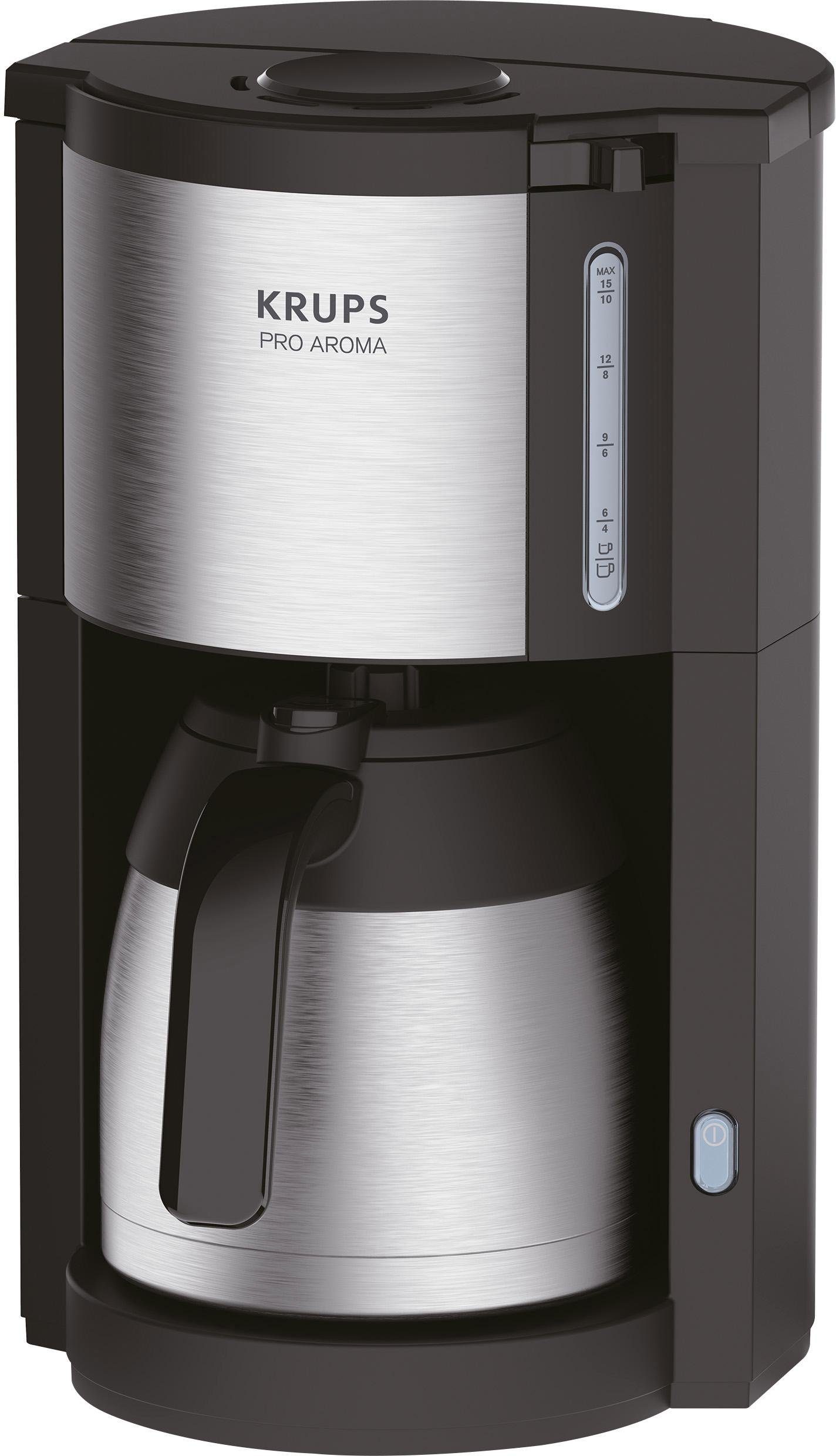 Krups Filterkaffeemaschine KM305D Pro Aroma, 1,25l Kaffeekanne, Papierfilter, für 10 bis 15 Tassen | Filterkaffeemaschinen