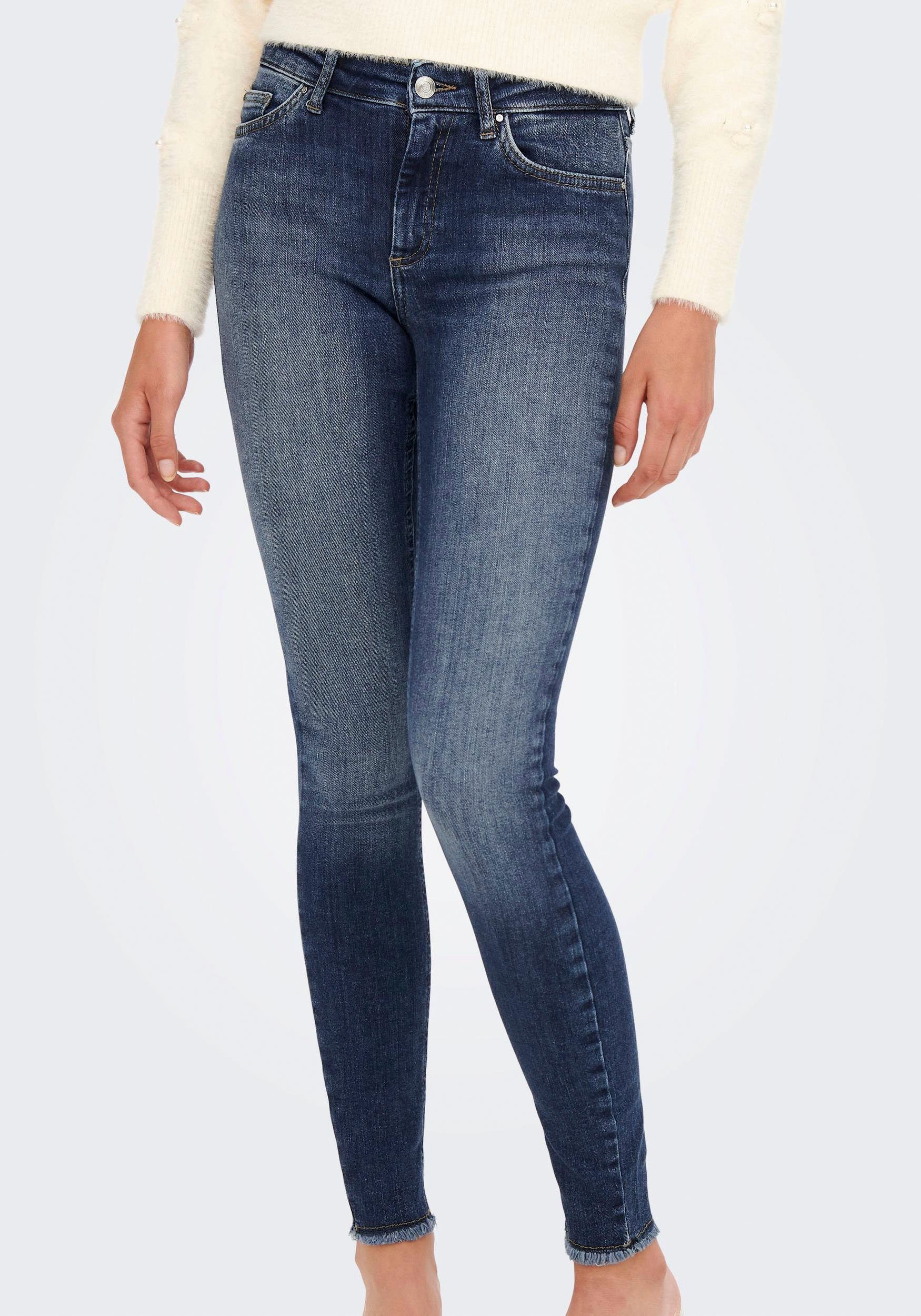 ONLY Ankle-Jeans "ONLBLUSH MID SK ANK RAW DNM´" günstig online kaufen