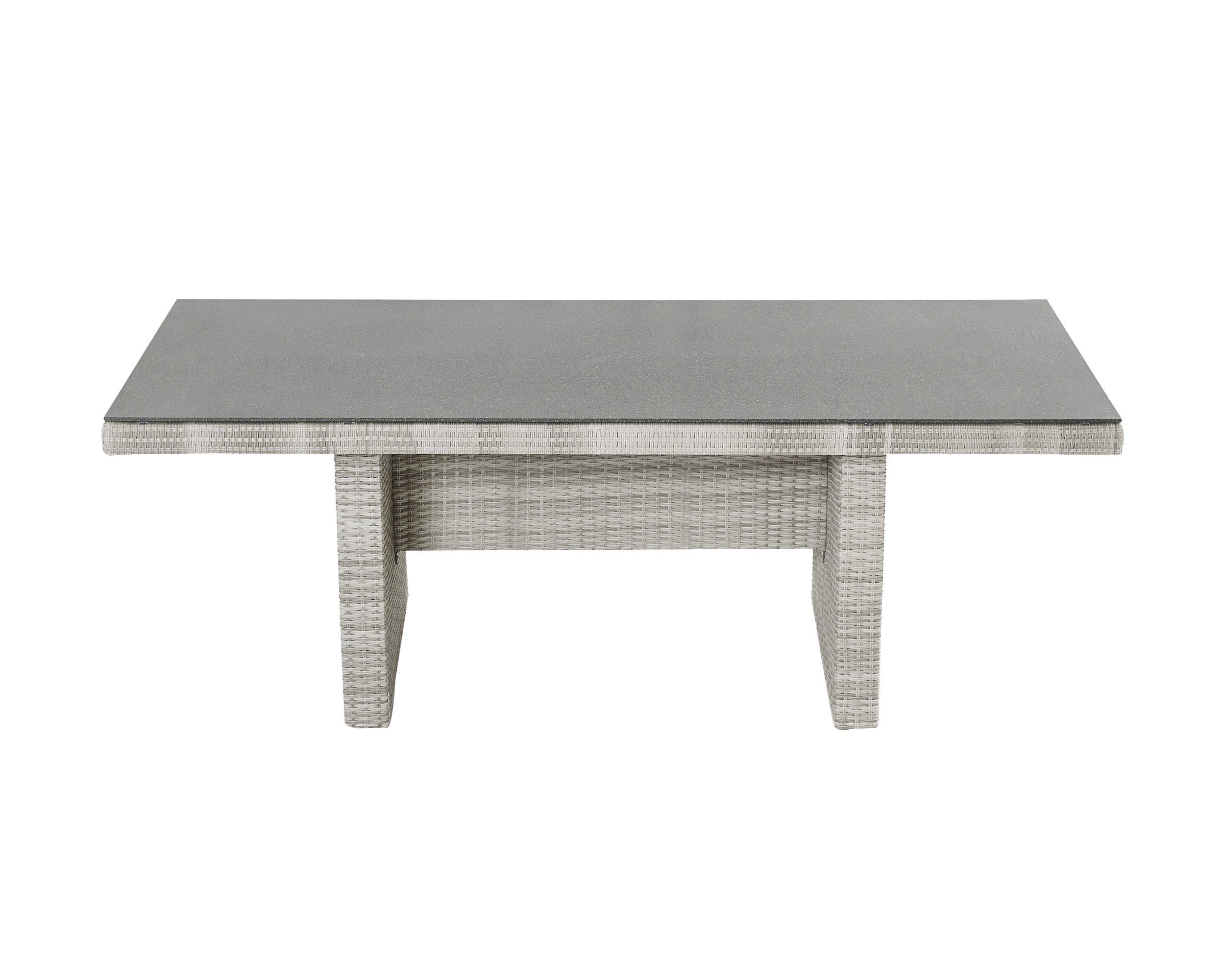 Gartentisch Gartentisch Rio Esstisch Wangentisch Dining Spraystone 220 x 95 grau