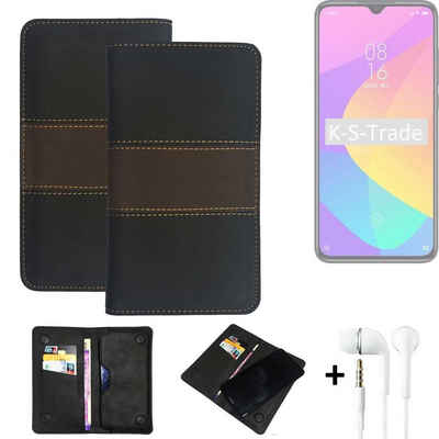 K-S-Trade Handyhülle für Xiaomi MI 9 Lite, Handyhülle + Kopfhörer Schutzhülle Walletcase Bookstyle Tasche