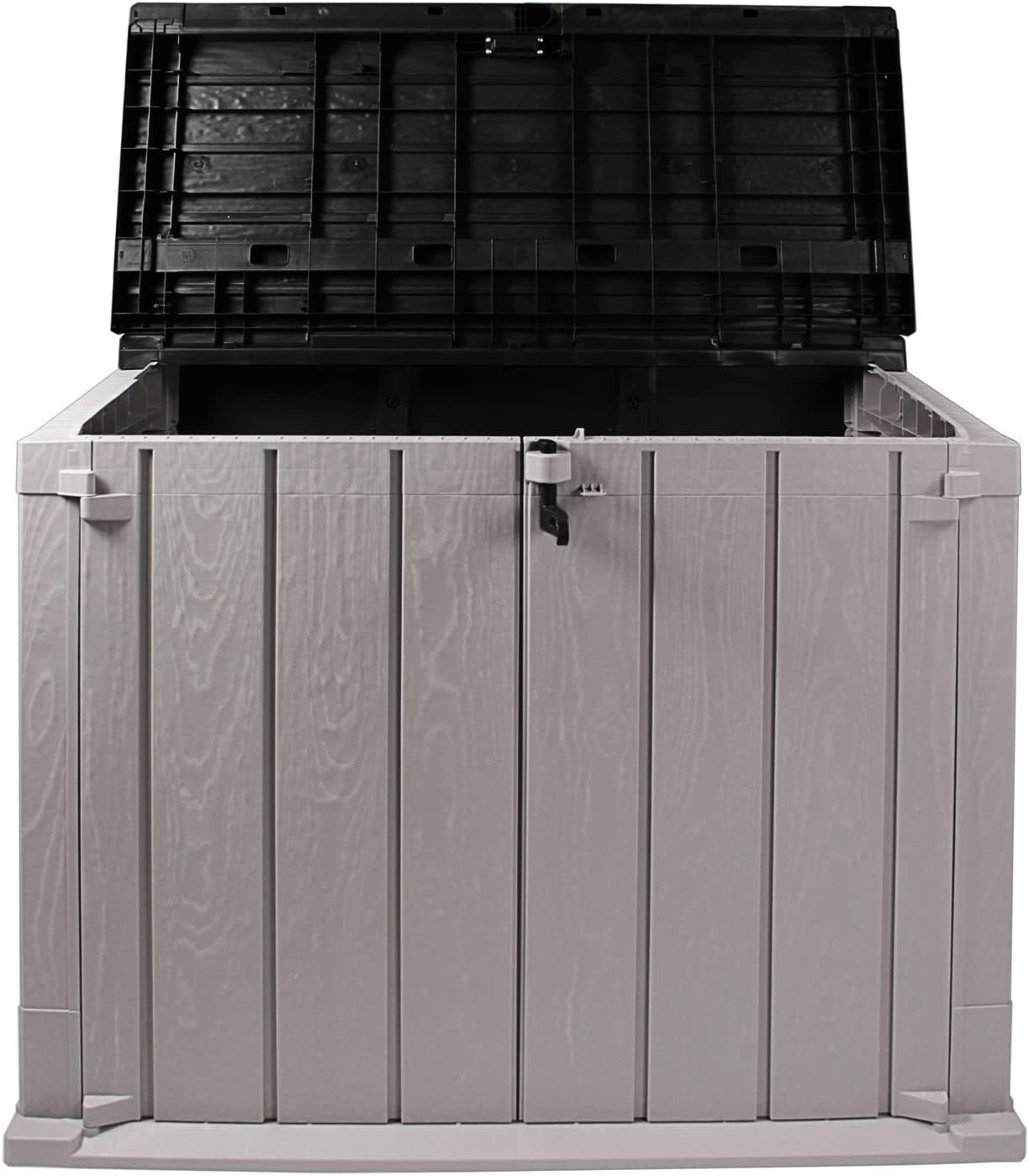 Mülltonnenbox belastbar Mülltonnen Gerätebox Liter) Storer (1330 robust, Light wetterfest, ONDIS24 abschließbar, Gartenbox 2 grau-anthrazit für XL