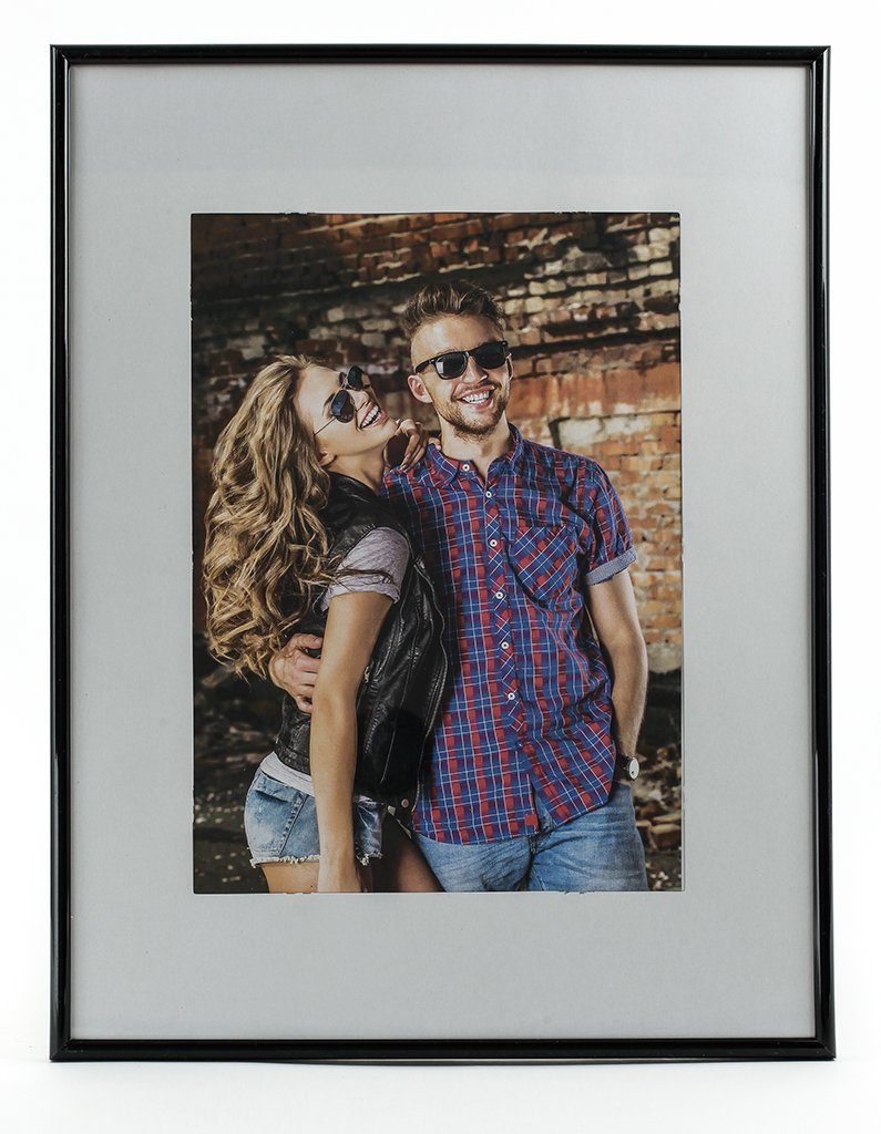 Levandeo® Bilderrahmen, Bilderrahmen in schwarz Passepartout Fotorahmen Format 20x28cm | Einzelrahmen