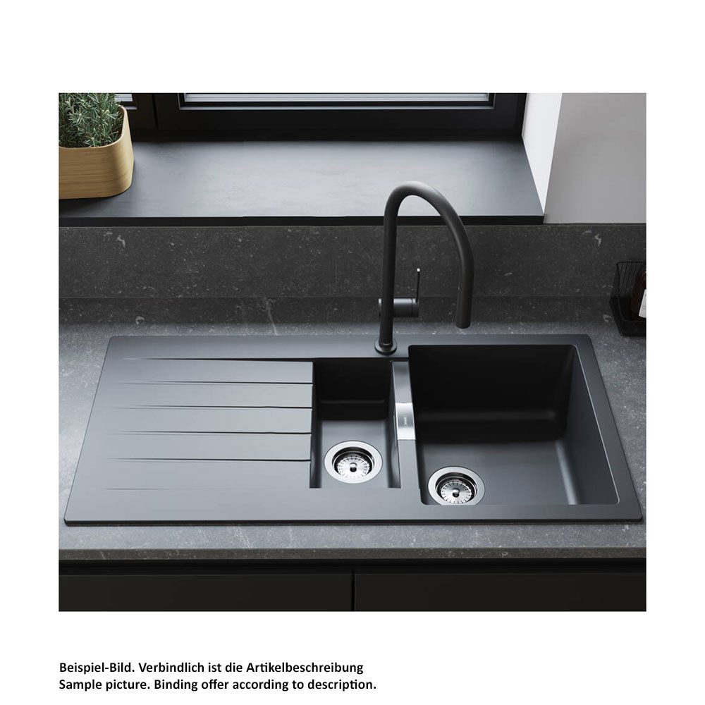 hansgrohe Granitspüle hansgrohe S530-F400 Handbedienung graphitschwarz, 44,5/445 cm