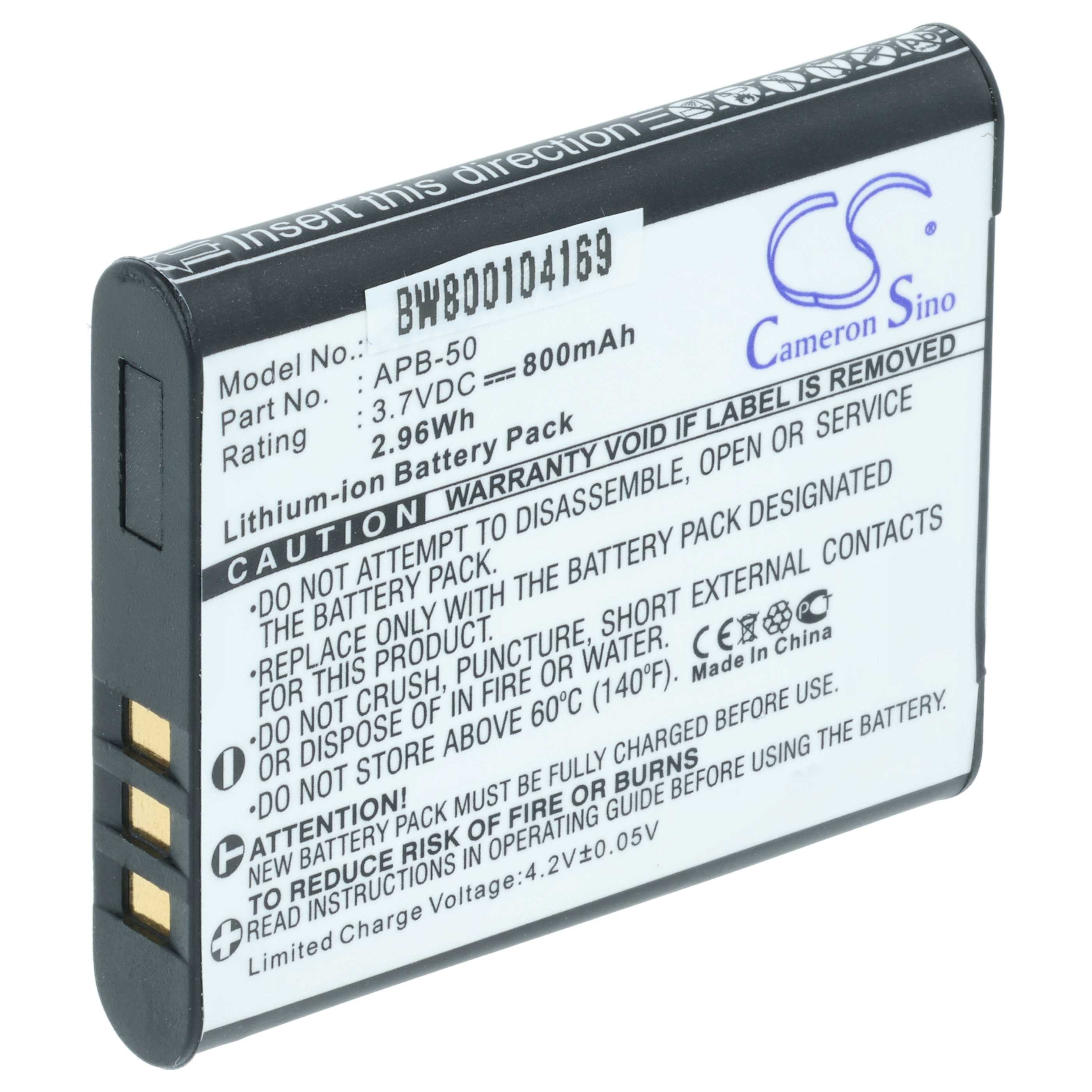 vhbw Akku Ersatz für Agfa APB-50(ICP7/35/41), APB-50 für Kamera (800 mAh, Kamera-Akku Akku Li-Ion 800 mAh (3,7 V, 1 St), Leistungsfähiger Austausch-Akku für Digitalkamera, Spiegelreflexkamera