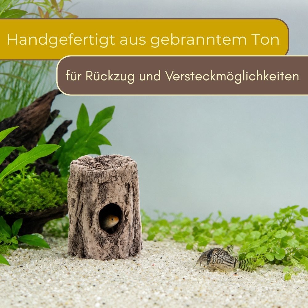 GarPet Aquariendeko Aquarium Deko Höhle Baumstumpf Terrarium Deko fürs Aquarium Versteck L