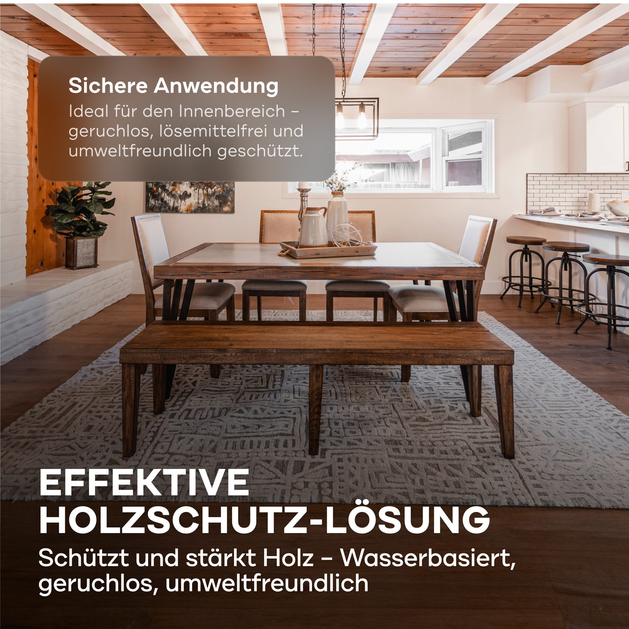 plid Holzschutzlasur Holzwurm-Schreck – Effektiver Holzschutz / Holzwürmer & Holzbohrkäfer, Schnelltrocknend – Bild 2 von 5