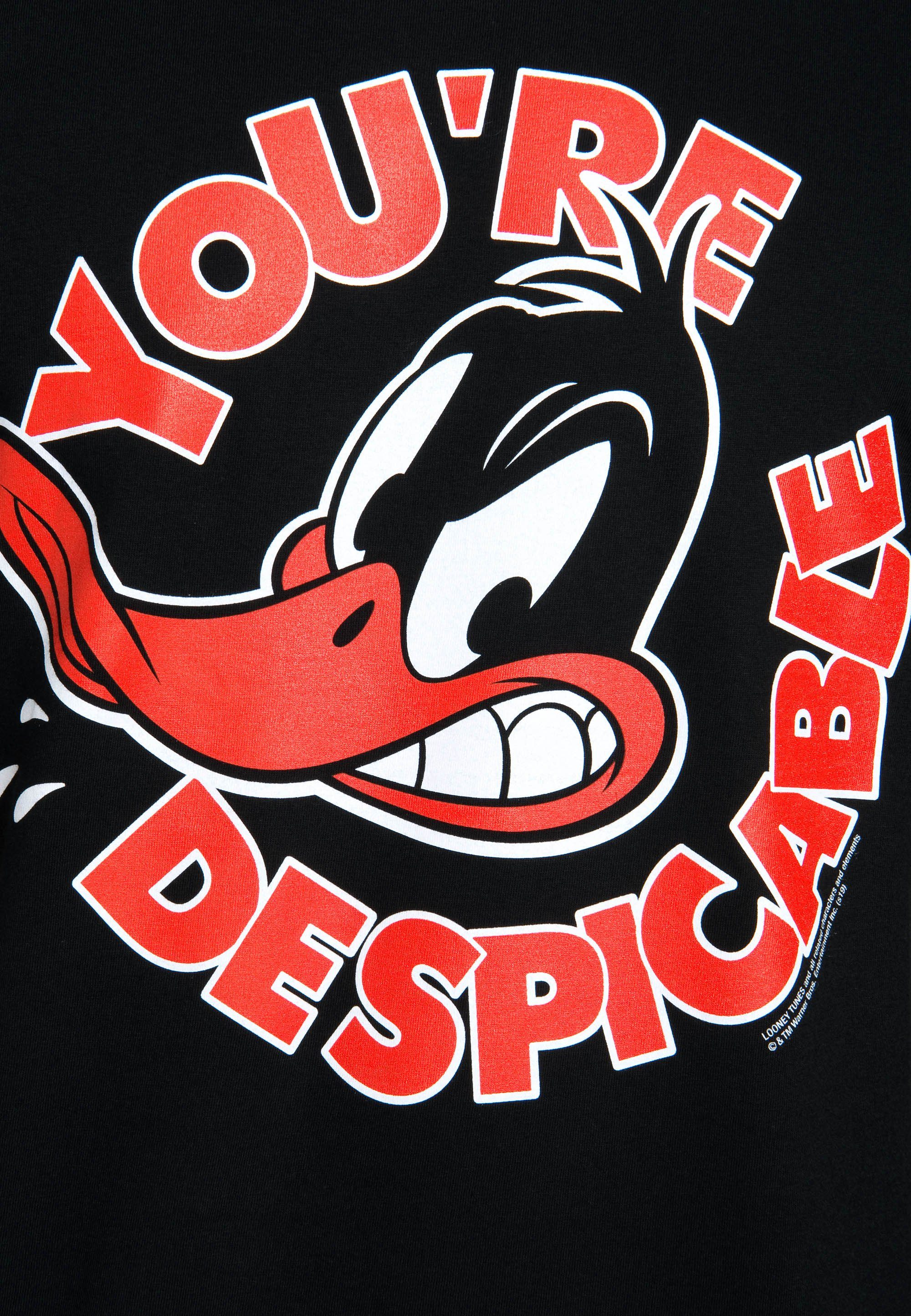 LOGOSHIRT Tunes - Looney mit Duck-Frontprint Daffy Daffy T-Shirt Duck