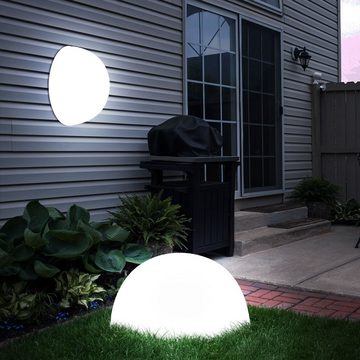 etc-shop LED Solarleuchte, LED-Leuchtmittel fest verbaut, 3er Set LED Außen Stand Leuchten Kugelform Garten Solar Lampen Rasen